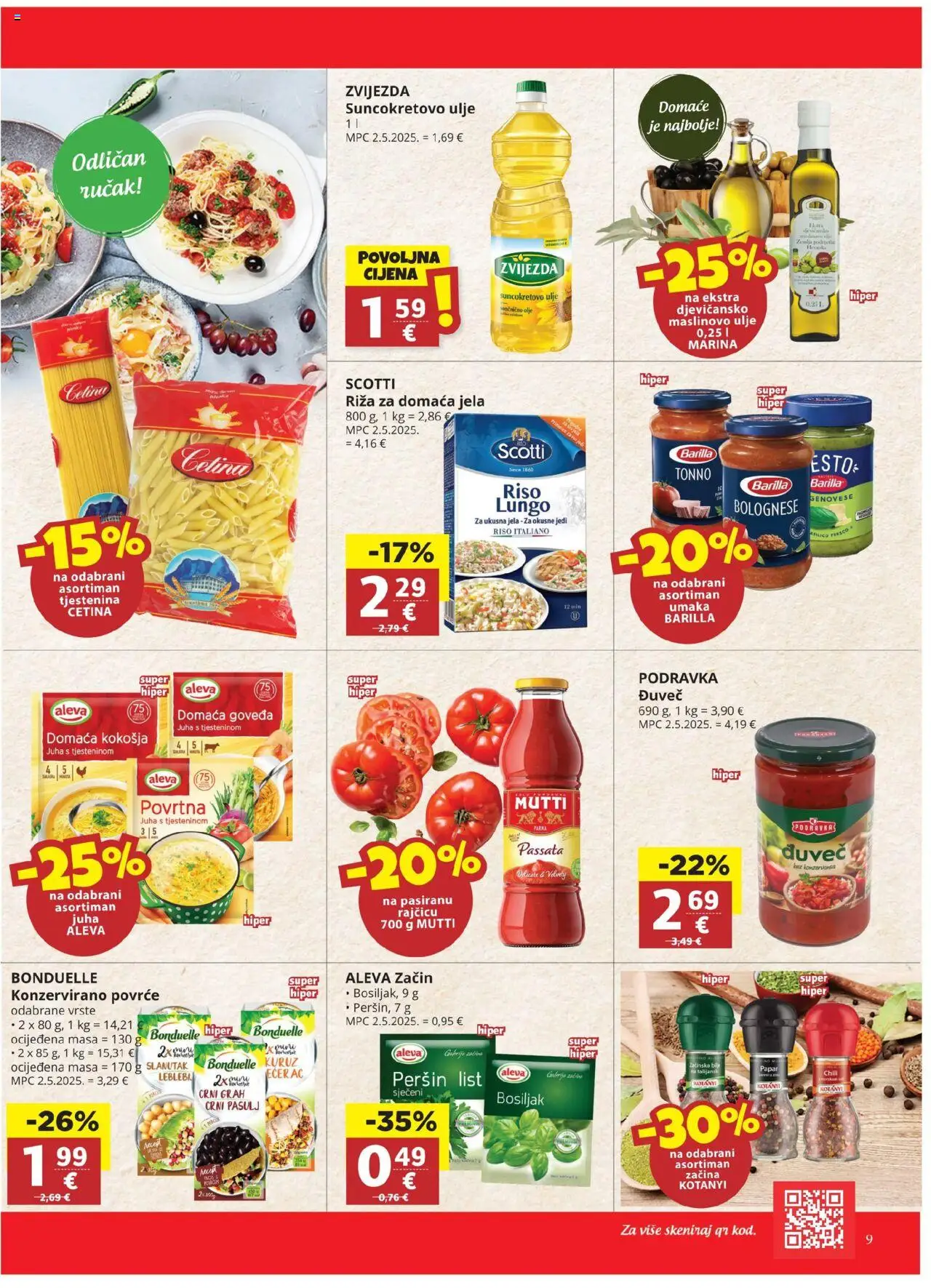 Ribola katalog | vrijedi od 06.08.2025 | Stranica: 9 | Proizvodi: Podravka, Riža, Juha, Slanutak