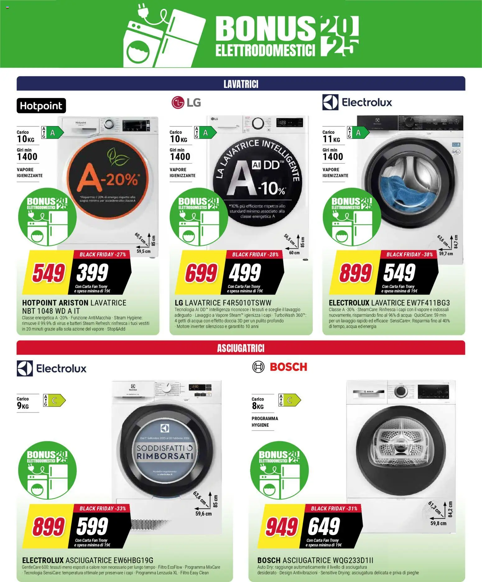 Volantino Trony del 25.11.2025 | Pagina: 34 | Prodotti: Asciugatrice, Fan, Doccia, Lenzuola