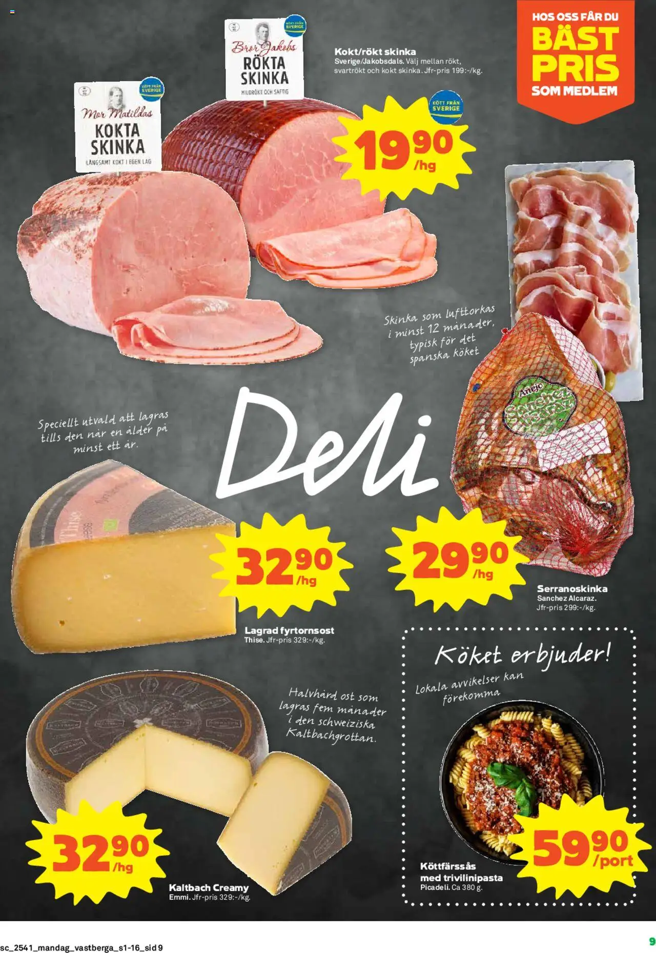 Coop Forum reklamblad aktuell från 06.10.2025 | Sida: 9 | Produkter: Ost, Skinka
