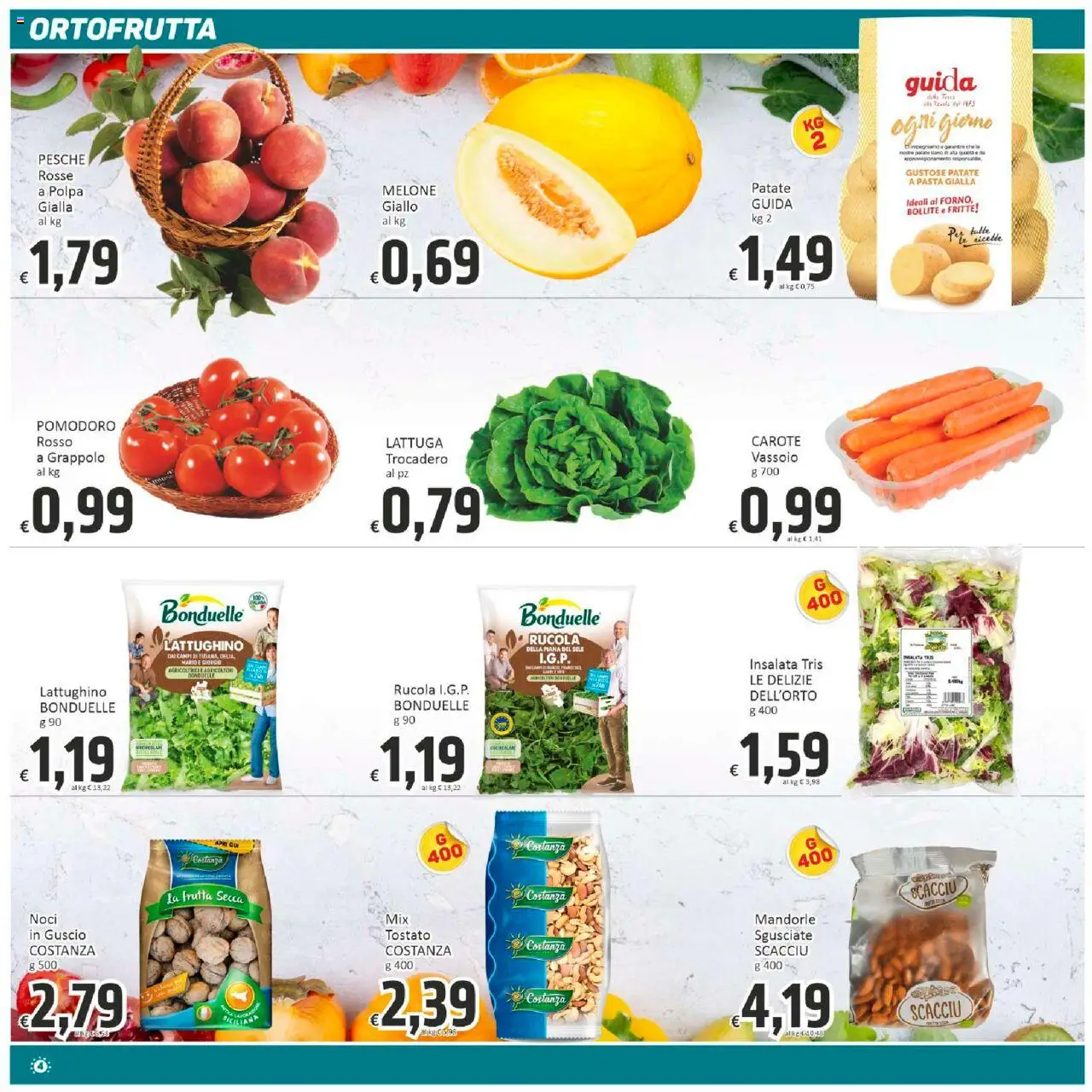 Volantino Paghi Poco del 19.08.2025 | Pagina: 4 | Prodotti: Frutta, Pasta, Melone, Lattuga