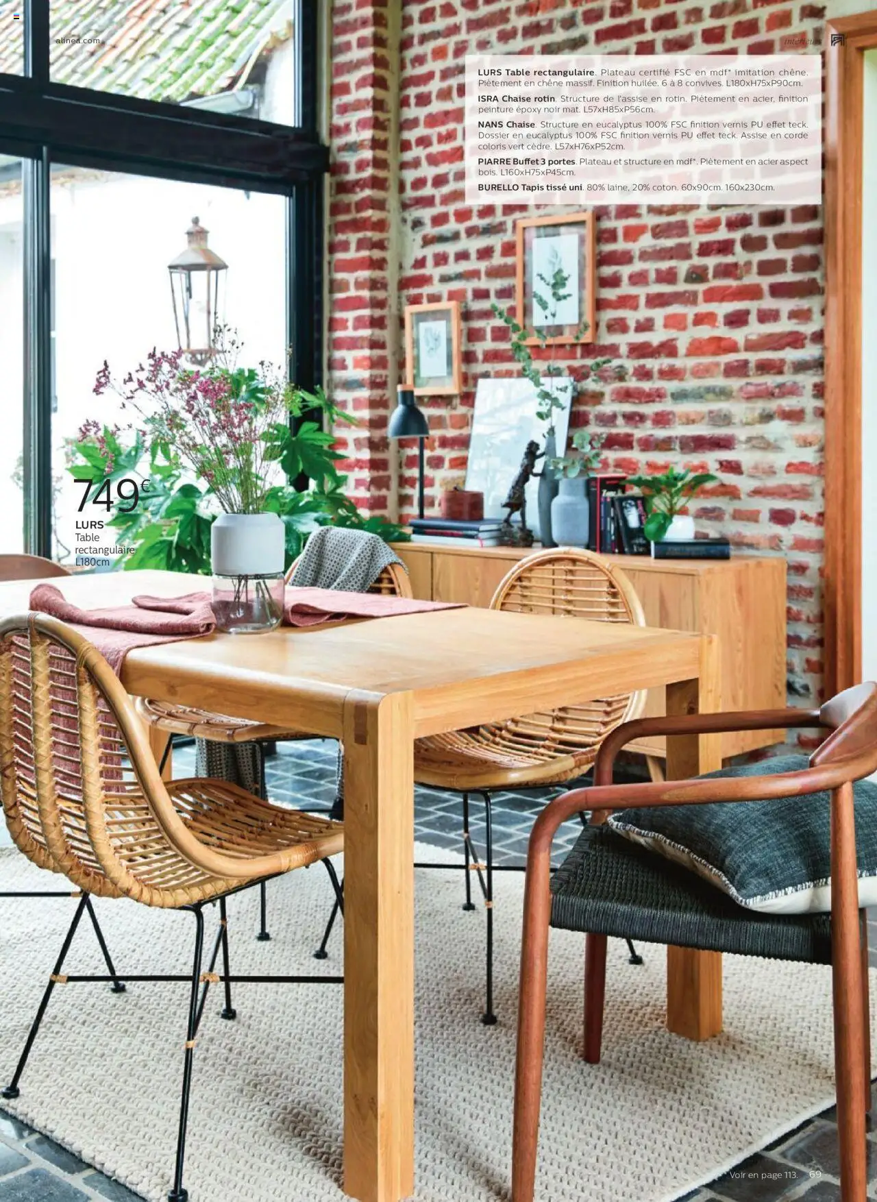 {H1} | Page: 69 | Produits: Table, Chaise, Buffet, Tapis