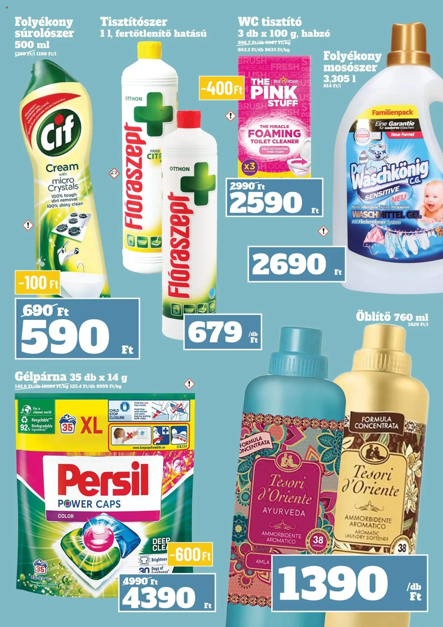 Family Diszkont akciós ujság - amely érvényes a következő dátumtól: 27.11.2025 | Oldal: 17 | Termékek: Persil, Öblítő, WC, Mosószer