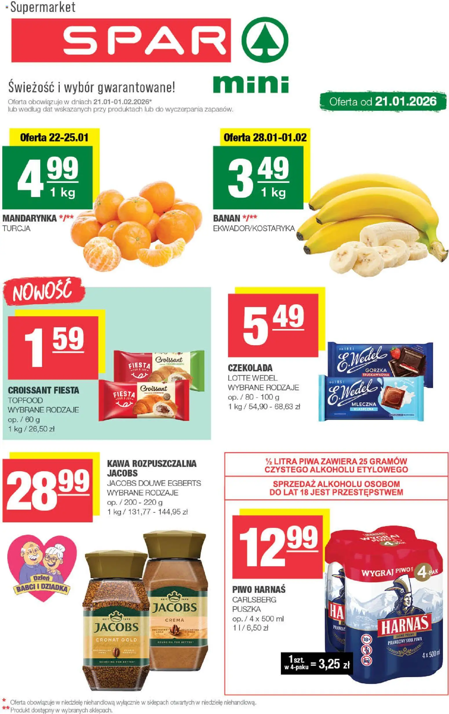 Spar Gazetka - Mini od 21.01.2026 | Strona: 1 | Produkty: Czekolada gorzka, Harnaś, Kawa, Czekolada
