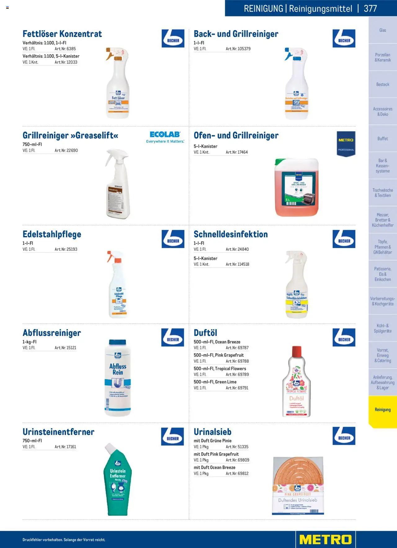 Metro angebote Angebote Gastro Non Food 2025 gültig ab 02.12.2024 | Seite: 377 | Produkte: Eis, Grapefruit, Ofen, Duft