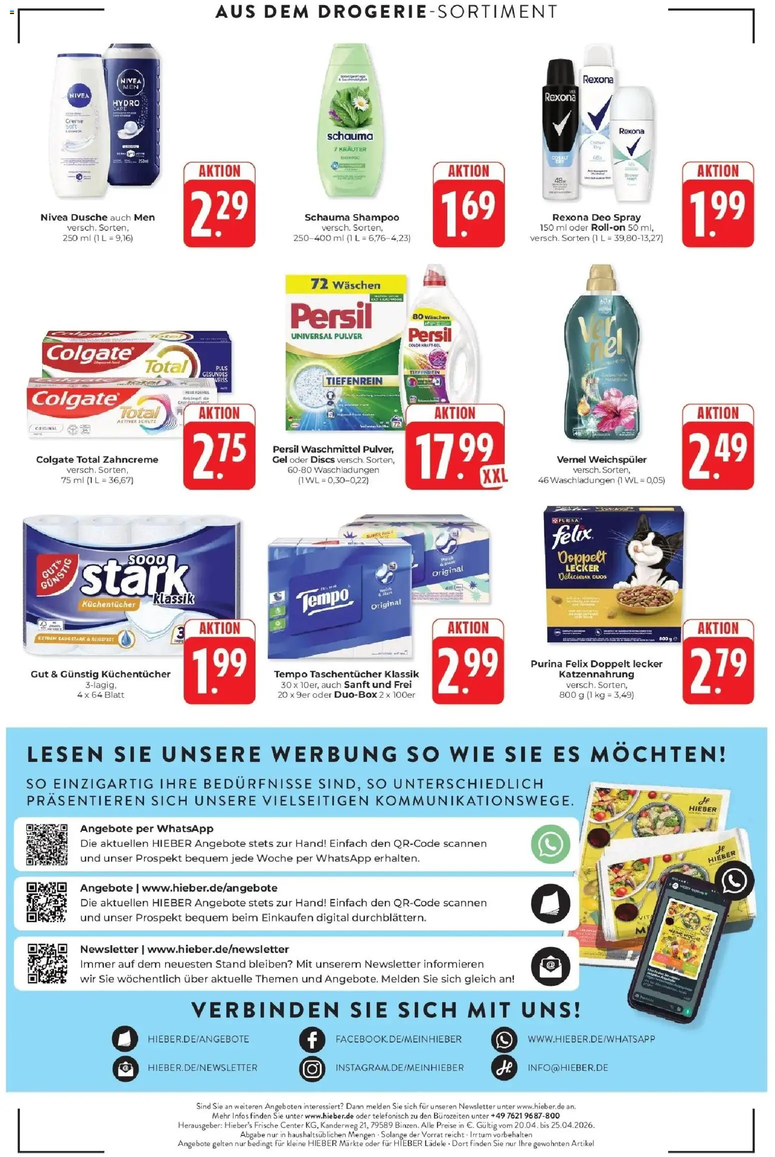 Edeka prospekt Schliengen	 – gültig ab 20.04.2026 | Seite: 16 | Produkte: Deodorant, Weichspüler, Shower Gel, Vernel
