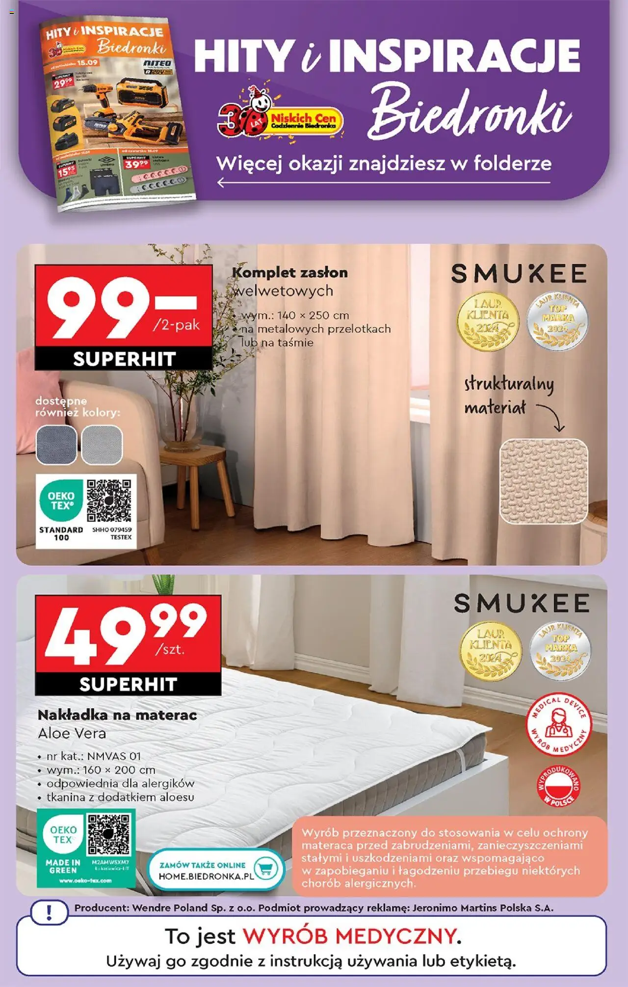 Biedronka gazetka - Oferta w tym tygodniu od 18.09.2025 | Strona: 76 | Produkty: Materac
