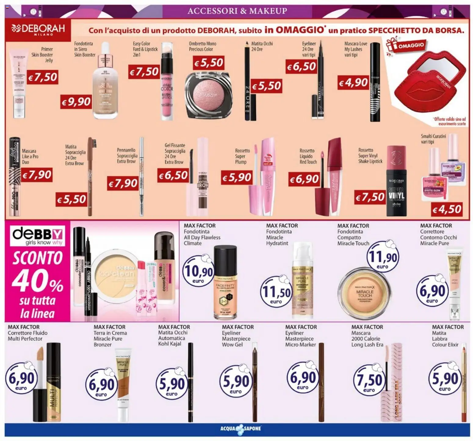 Volantino Acqua e Sapone del 23.02.2026 | Pagina: 4 | Prodotti: Eyeliner, Crema, Correttore, Blush