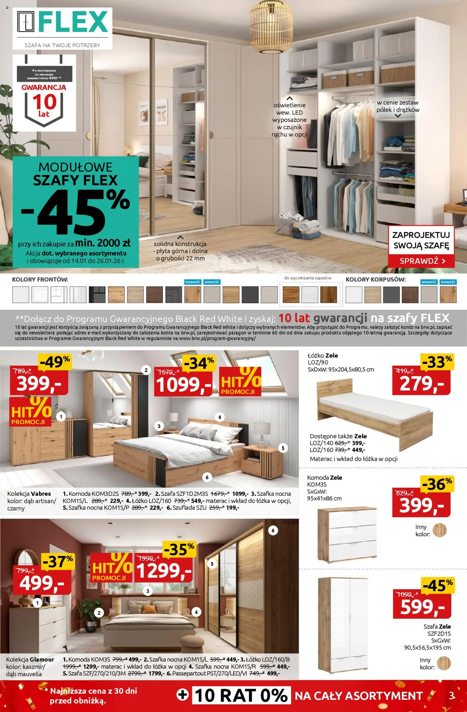 Black Red White promocje od 12.01.2026 | Strona: 3 | Produkty: Łóżko, Materac, Szafa, Komoda
