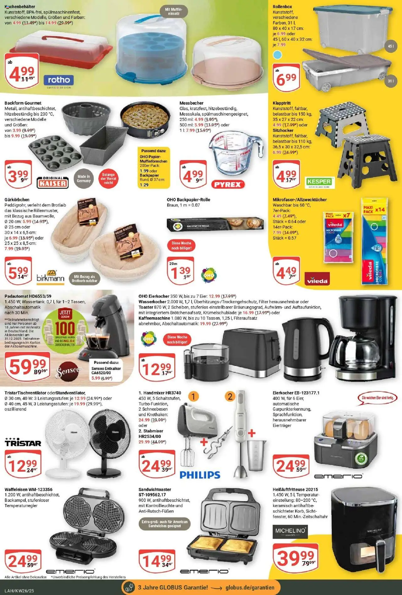 Globus prospekt Lahnstein	 - gültig ab dem 22.06.2025 | Seite: 18 | Produkte: Wasserkocher, Mixer, Eier, Handmixer