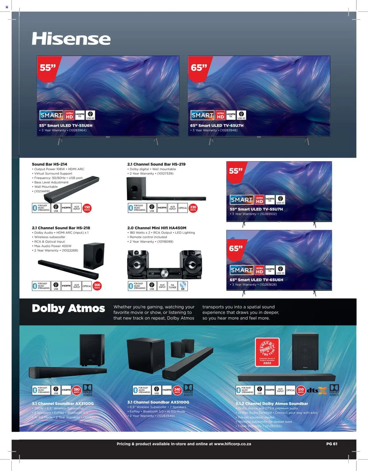 HiFi Corp - Extended Range Catalogue │ valid from 12.02.2024 | Page: 61 | Products: Audio, Soundbar, Subwoofer, Remote