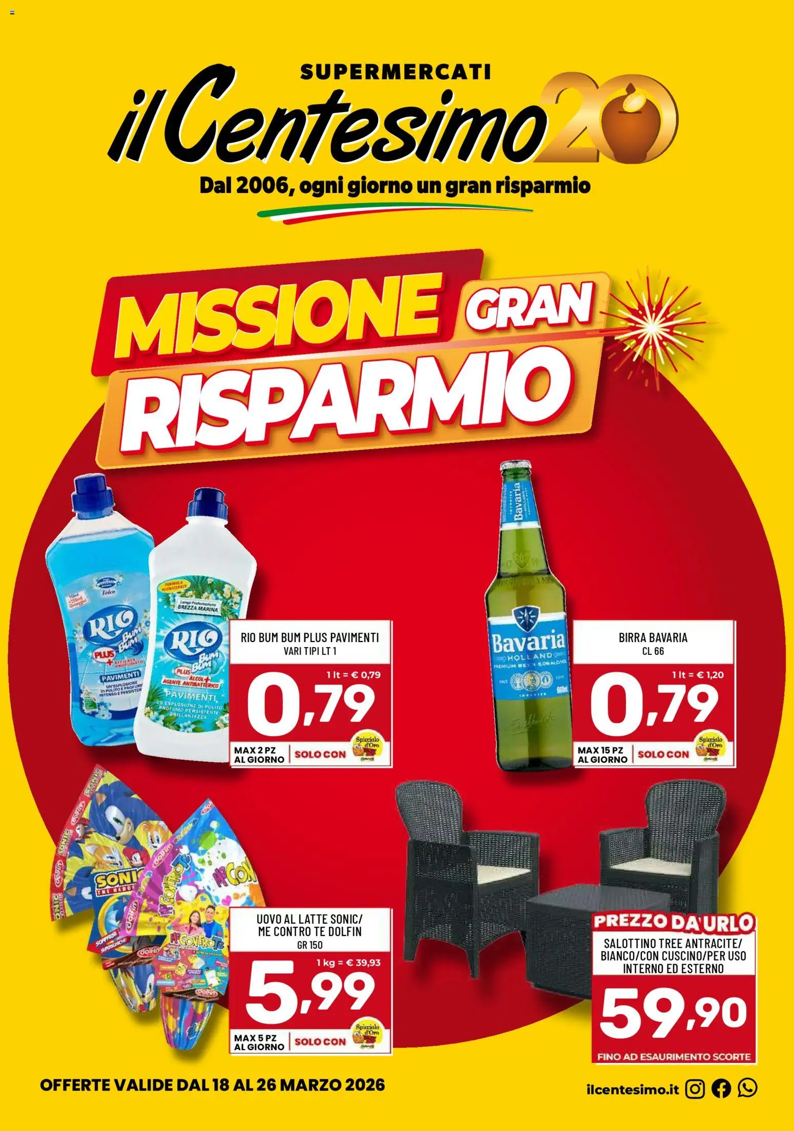 Volantino Il Centesimo del 18.03.2026 | Pagina: 1 | Prodotti: Birra, Tè, The, Profumo