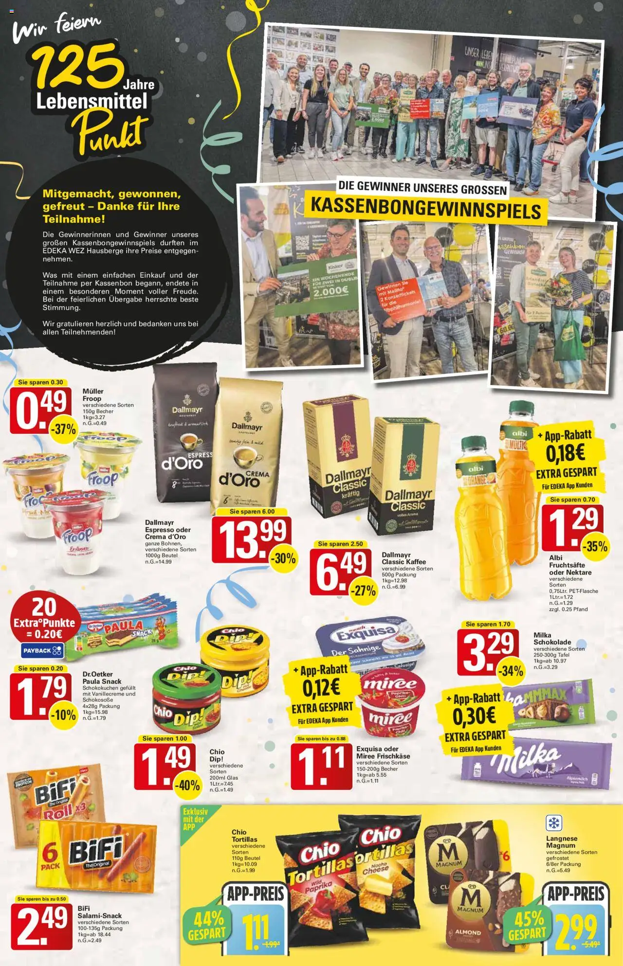 WEZ Prospekt - gültig ab dem 11.08.2025 | Seite: 3 | Produkte: Langnese, Schokolade, Exquisa, Paprika