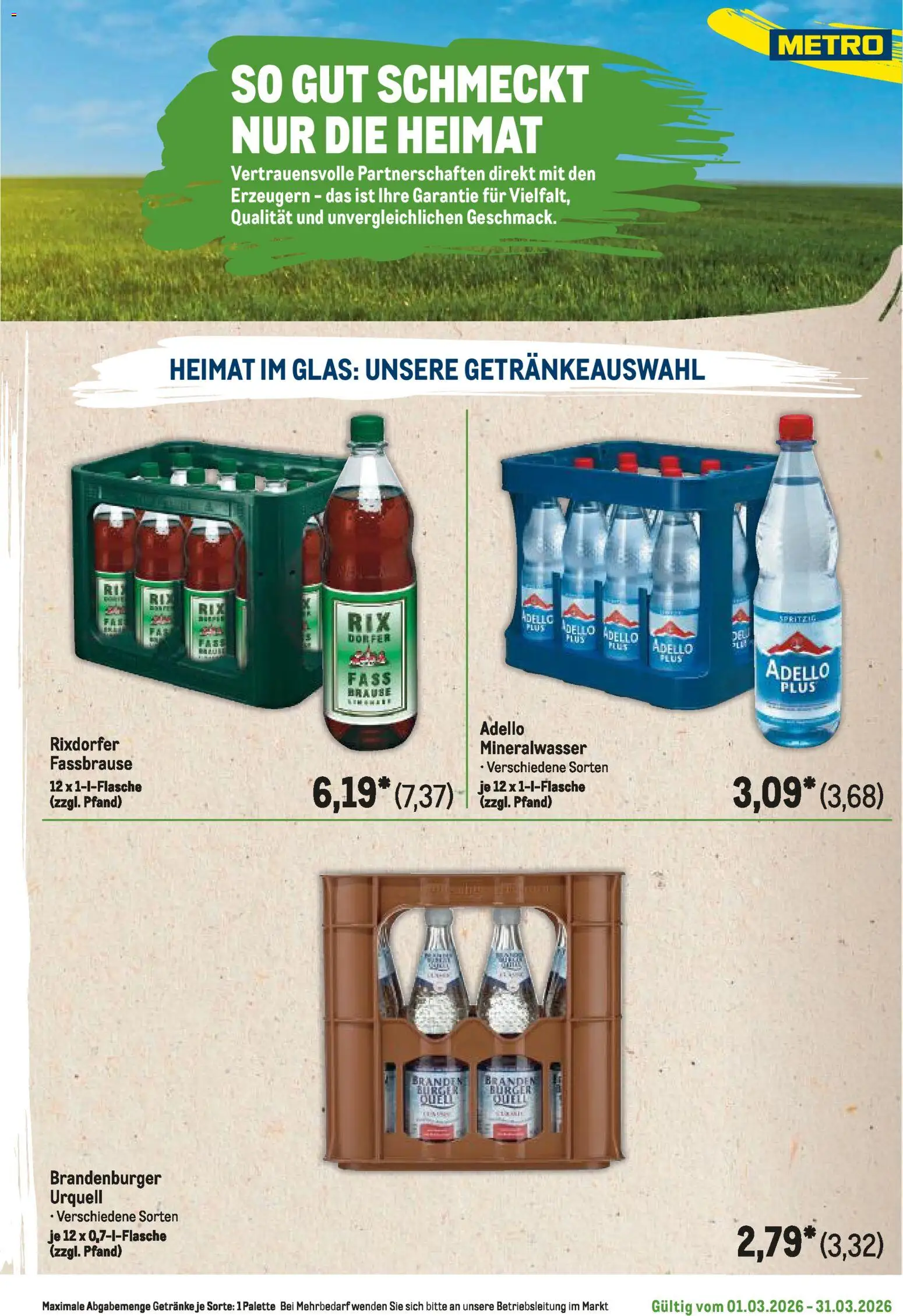 Metro Regionaler Flyer – gültig ab 01.03.2026 | Seite: 75 | Produkte: Sprite, Burger, Mineralwasser, Fassbrause