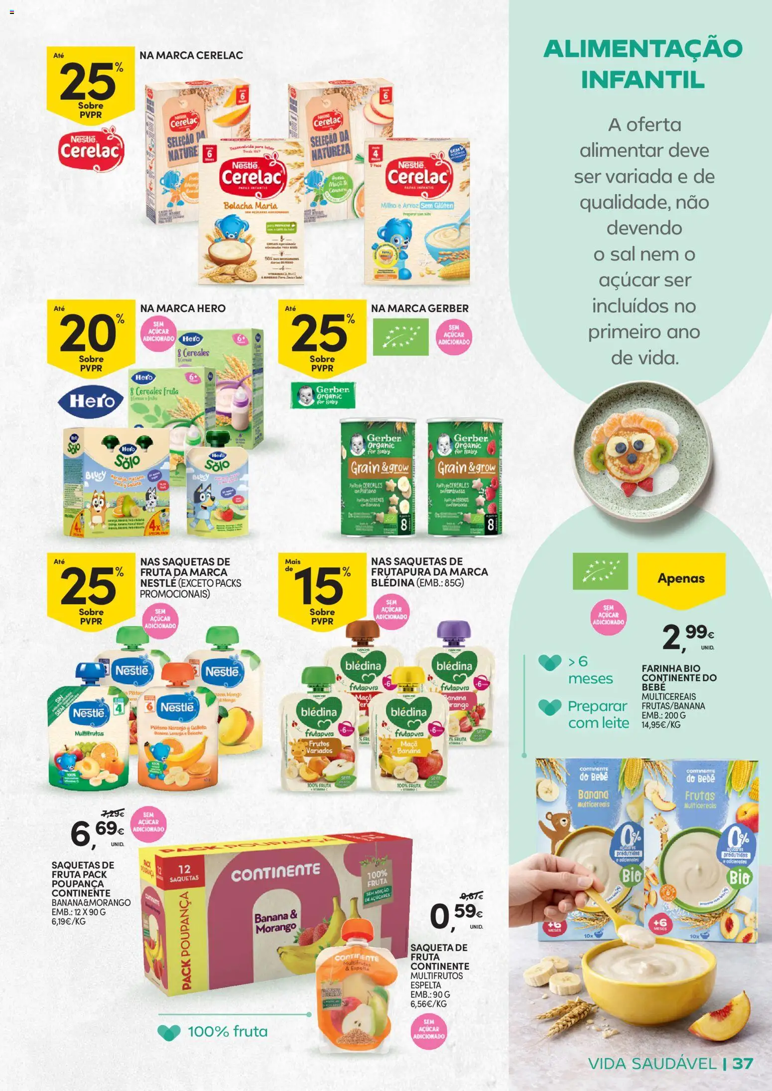 Continente - Vida Saudável: Passe a comer melhor │ válido de 20.01.2026 | Página: 37 | Produtos: Banana, Leite, Nestlé, Arroz