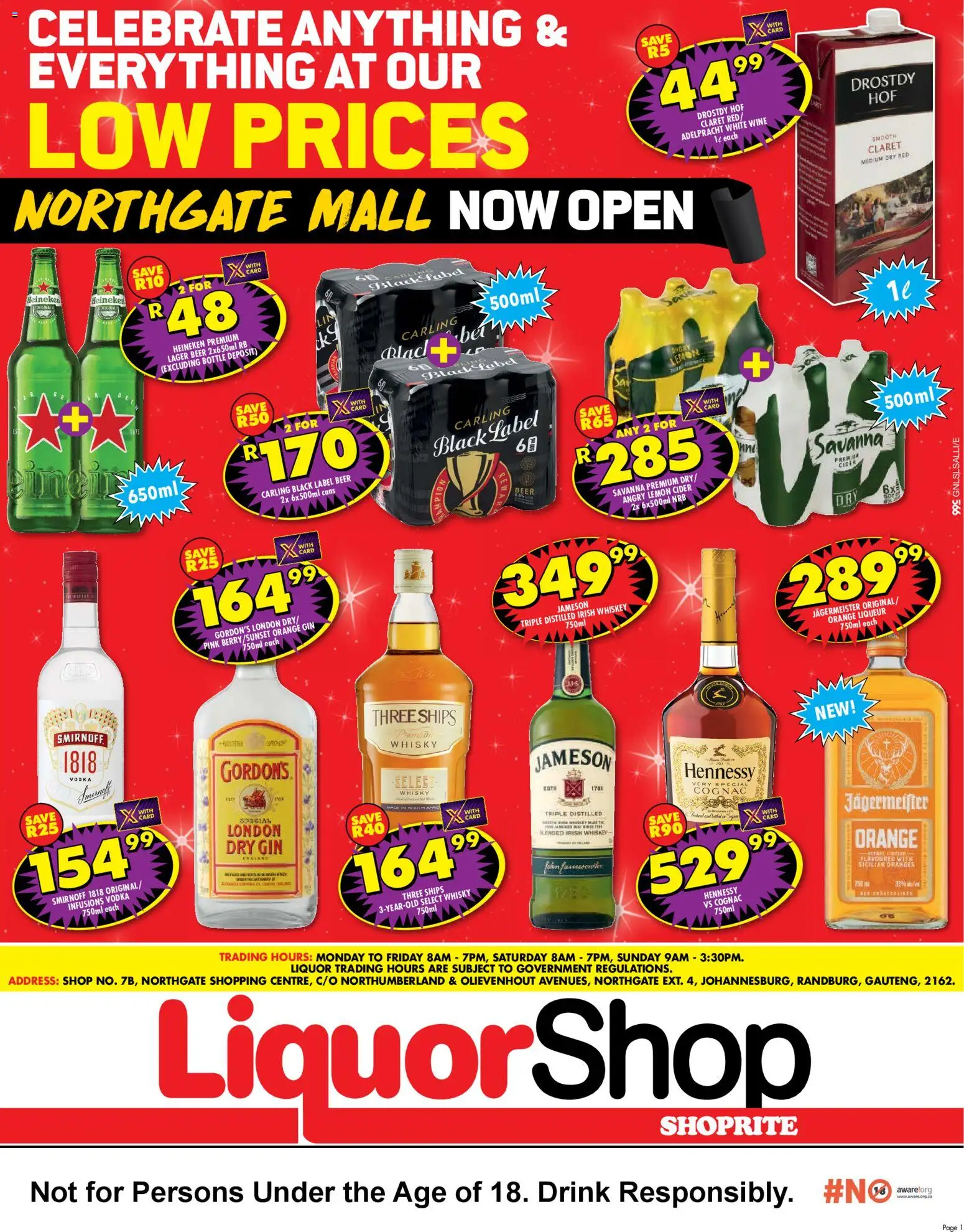 New Shoprite catalogue – valid from 12.12.2025 | Page: 1 | Products: Wine, Beer, Gin, Lemon