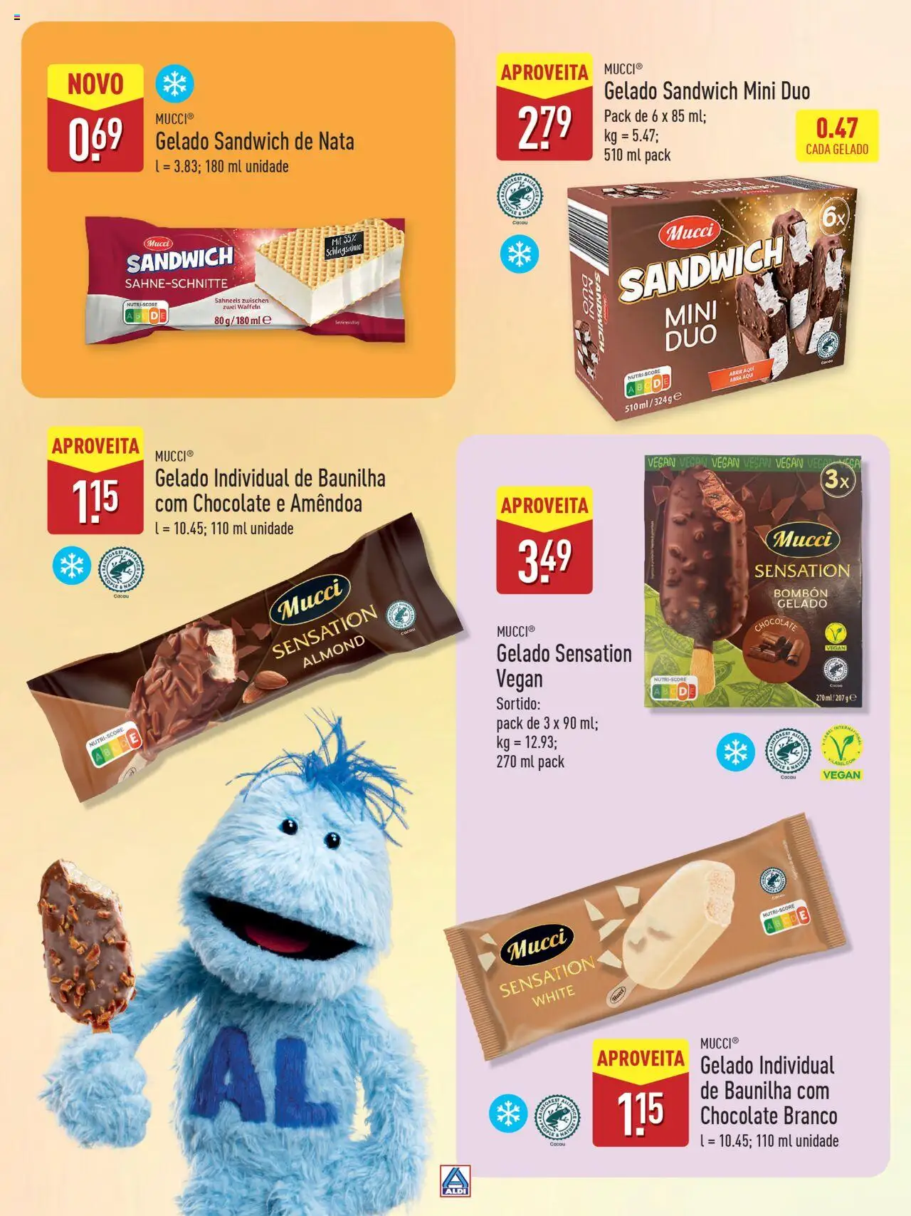 Aldi Especial Verão  │ válido de 09.06.2025 | Página: 35 | Produtos: Gelado, Chocolate, Nata, Gelado sandwich
