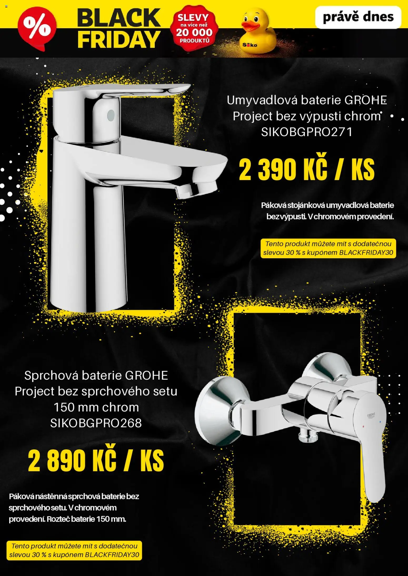 Siko koupelny Black Friday od 03.11.2025 | Strana: 2 | Produkty: Baterie