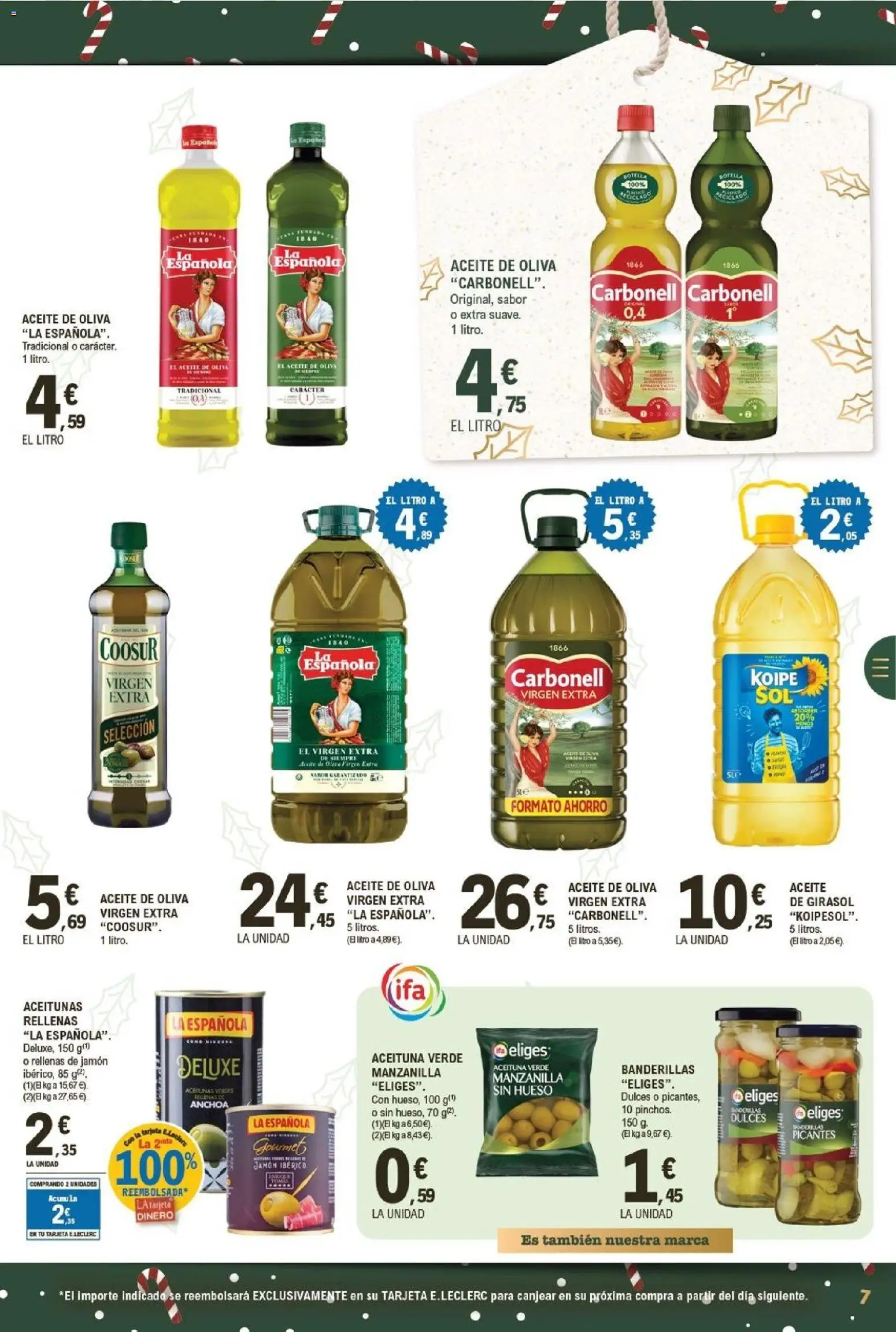 E.Leclerc folleto │ válido desde el 03.12.2025 | Página: 7 | Productos: Aceite, Jamón ibérico, Jamón, Anchoa