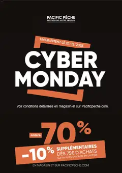 Pacific Pêche - Prévisualisation de Pacific Pêche Cyber Monday valide à partir de 01.12.2025