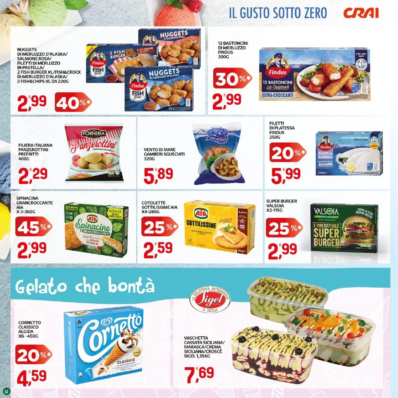 Volantino CRAI del 18.09.2025 | Pagina: 12 | Prodotti: Pollo, Salmone, Merluzzo, Gelato