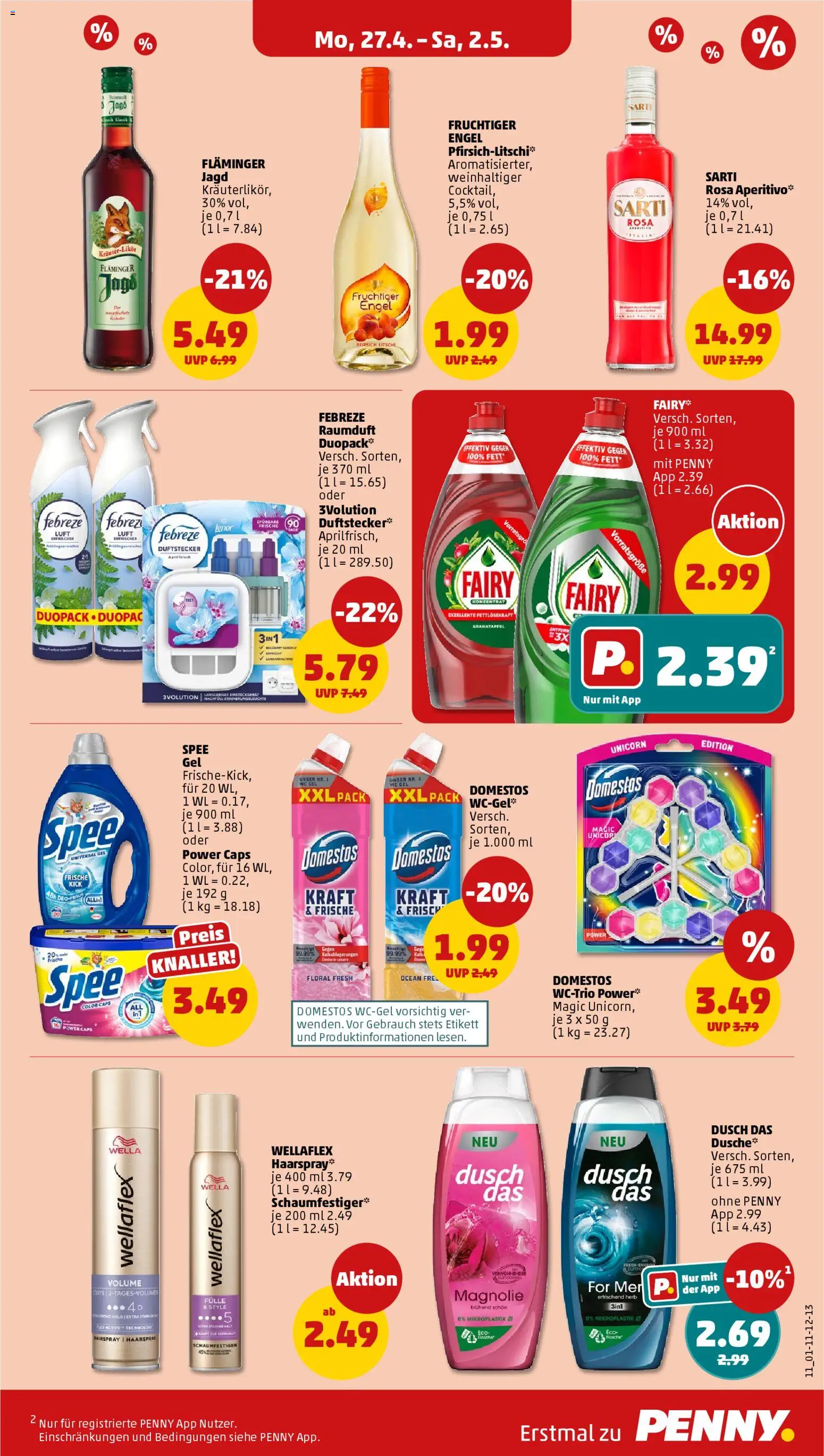 Penny Prospekt 	 – gültig ab 27.04.2026 | Seite: 15 | Produkte: Lenor, Granatapfel, Haarspray, Spee