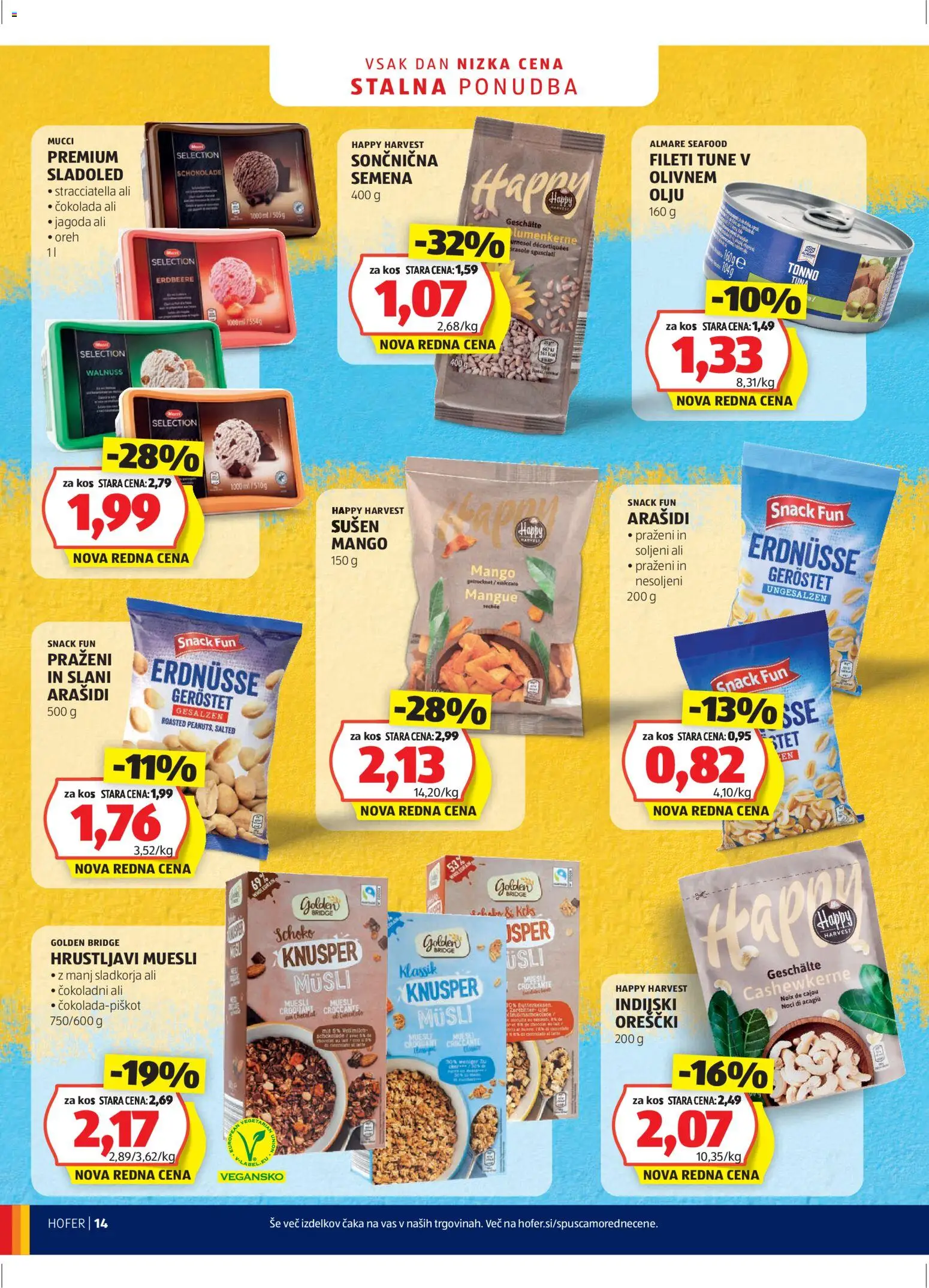 Hofer SI katalog | vrijedi od 18.12.2025 | Stranica: 14 | Proizvodi: Čokolada, Musli, Sladoled, Tuna