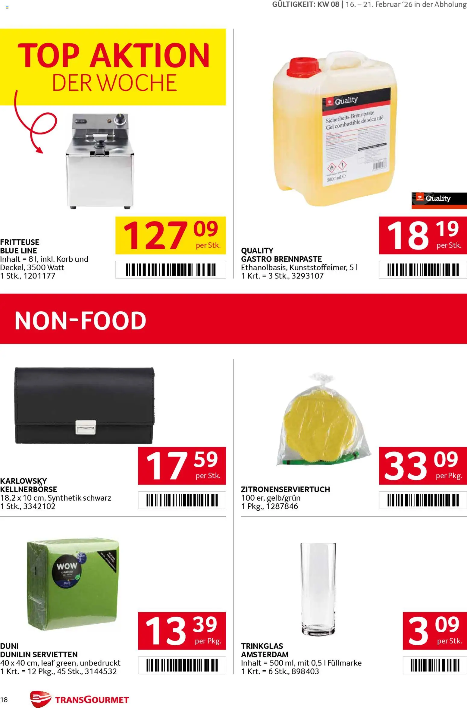 Transgourmet Flugblatt gültig ab 16.02.2026 | Seite: 18
