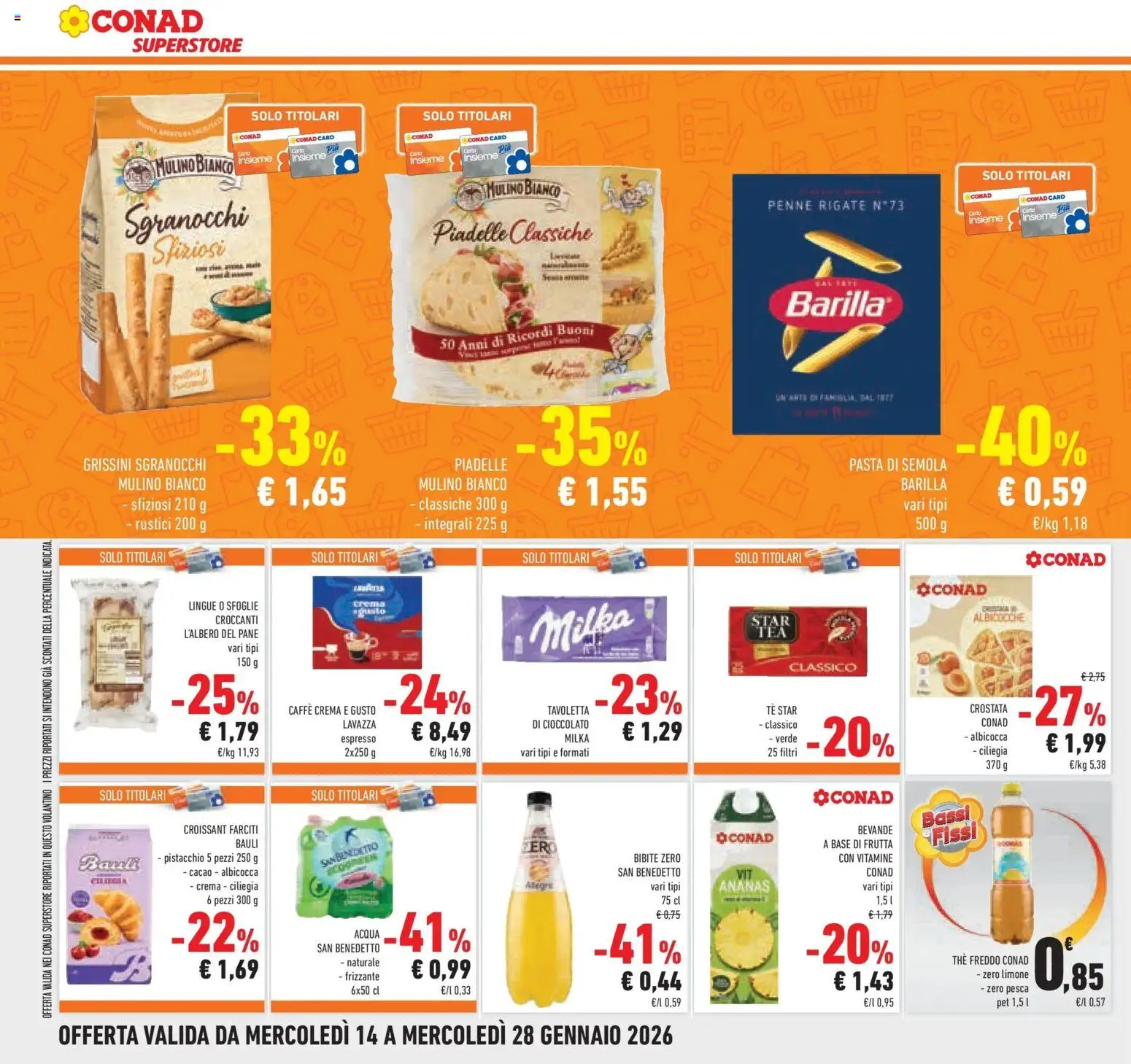 Volantino Conad del 14.01.2026 | Pagina: 10 | Prodotti: Cioccolato, Limone, Bibite, Lavazza