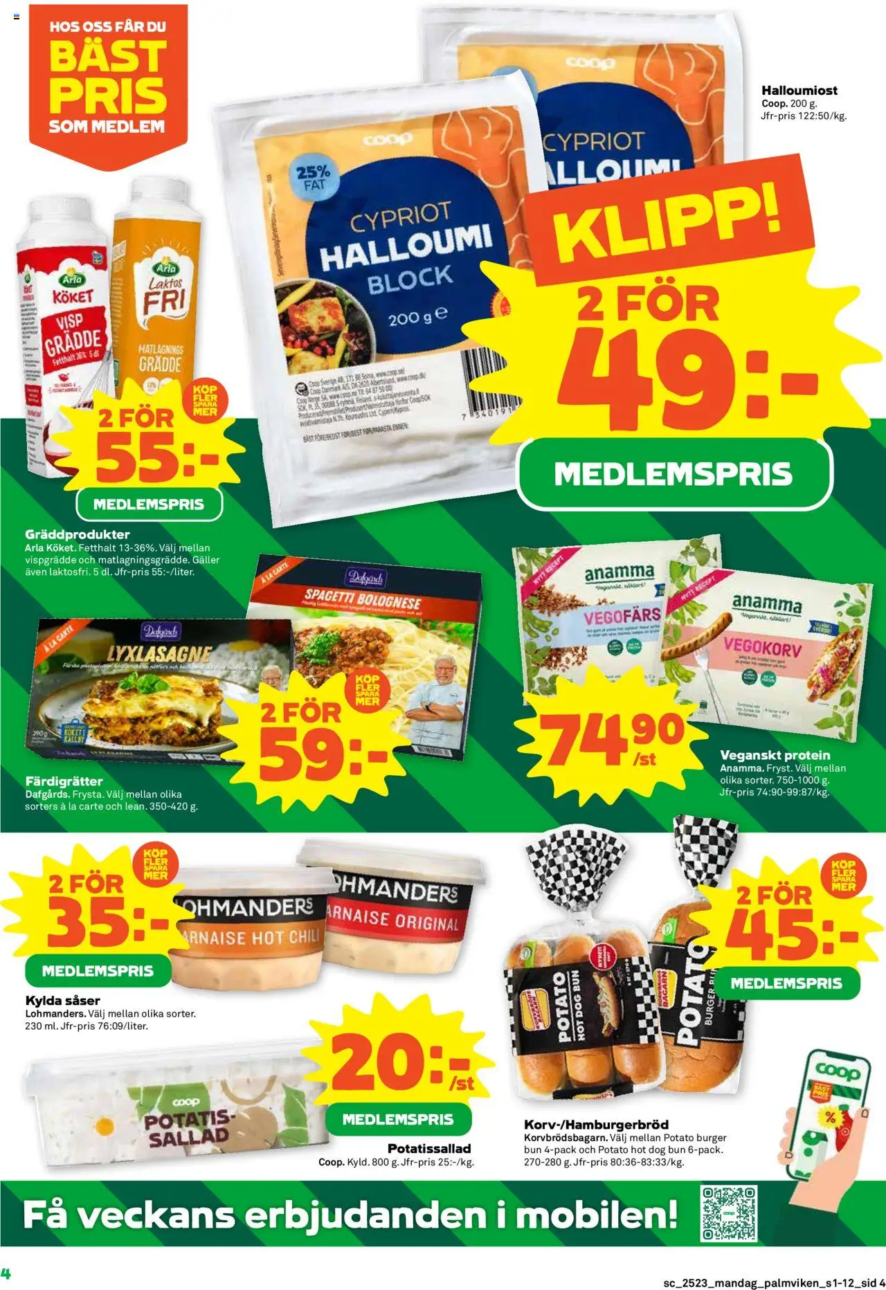 Stora Coop reklamblad aktuell från 02.06.2025 | Sida: 4 | Produkter: Visp, Vegofärs, Potatis, Vispgrädde