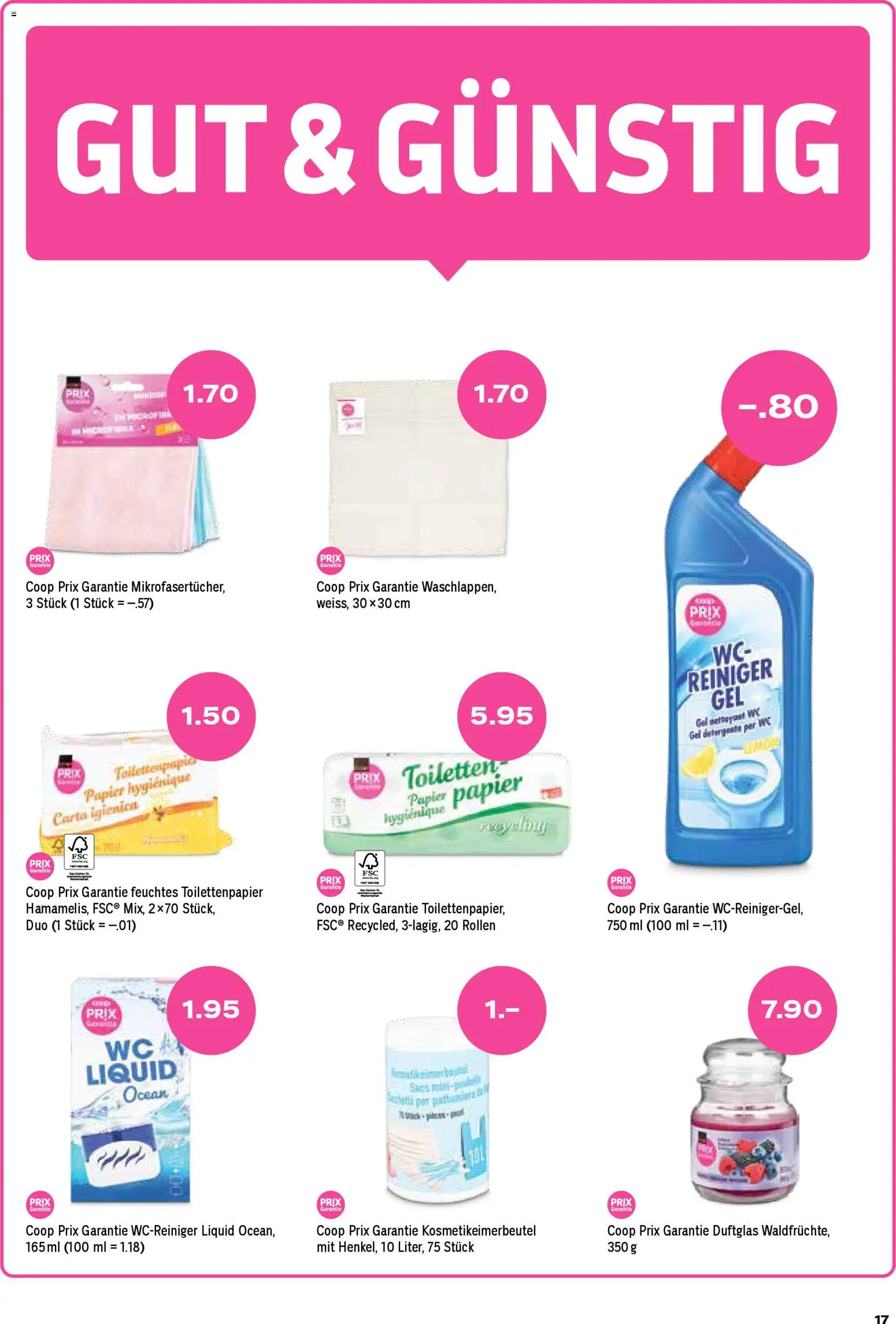 Coop Aktionen – gültig ab 13.11.2025 | Seite: 17 | Produkte: Feuchtes Toilettenpapier, Toilettenpapier