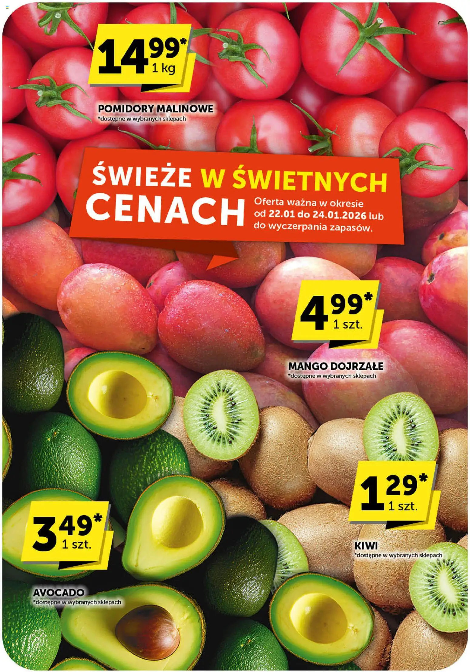 Euro Sklep Gazetka od 22.01.2026 | Strona: 6 | Produkty: Mango, Pomidory malinowe, Pomidory, Kiwi