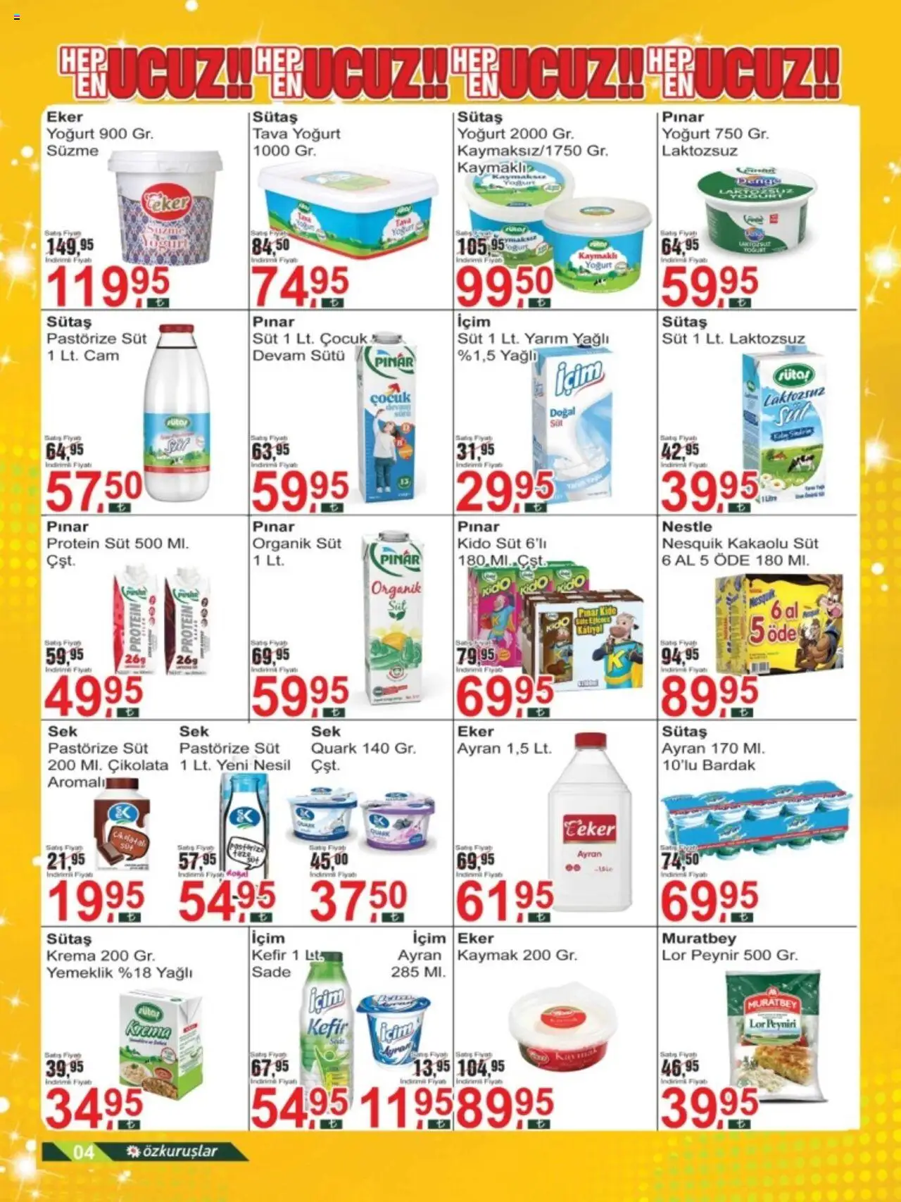Özkuruşlar Katalog - 16.09.2025 tarihinden itibaren geçerlidir | Sayfa: 4 | Ürünler: Kefir, Peynir, Yoğurt, Krema
