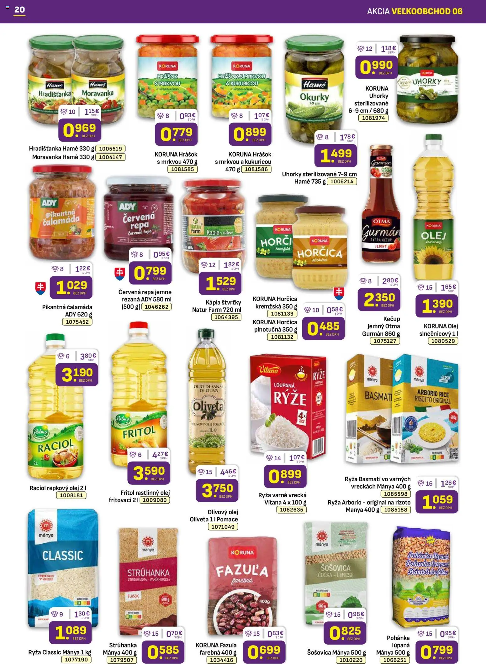 Nové Libex akcie – leták je platný od 16.03.2026 | Strana: 20 | Produkty: Olej, Olivový olej, Kečup, Červená repa