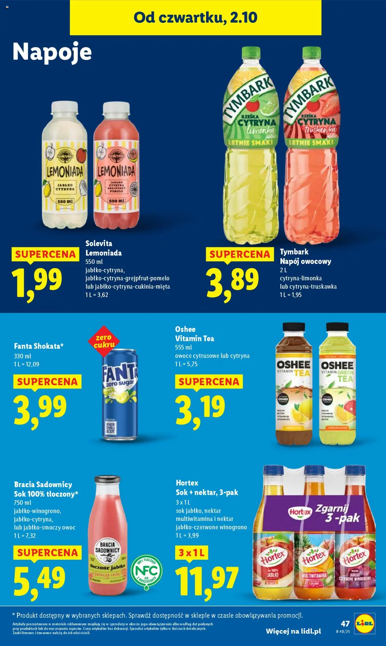 Lidl Gazetka od 02.10.2025 | Strona: 51 | Produkty: Pomelo, Napoje, Sok, Owoce