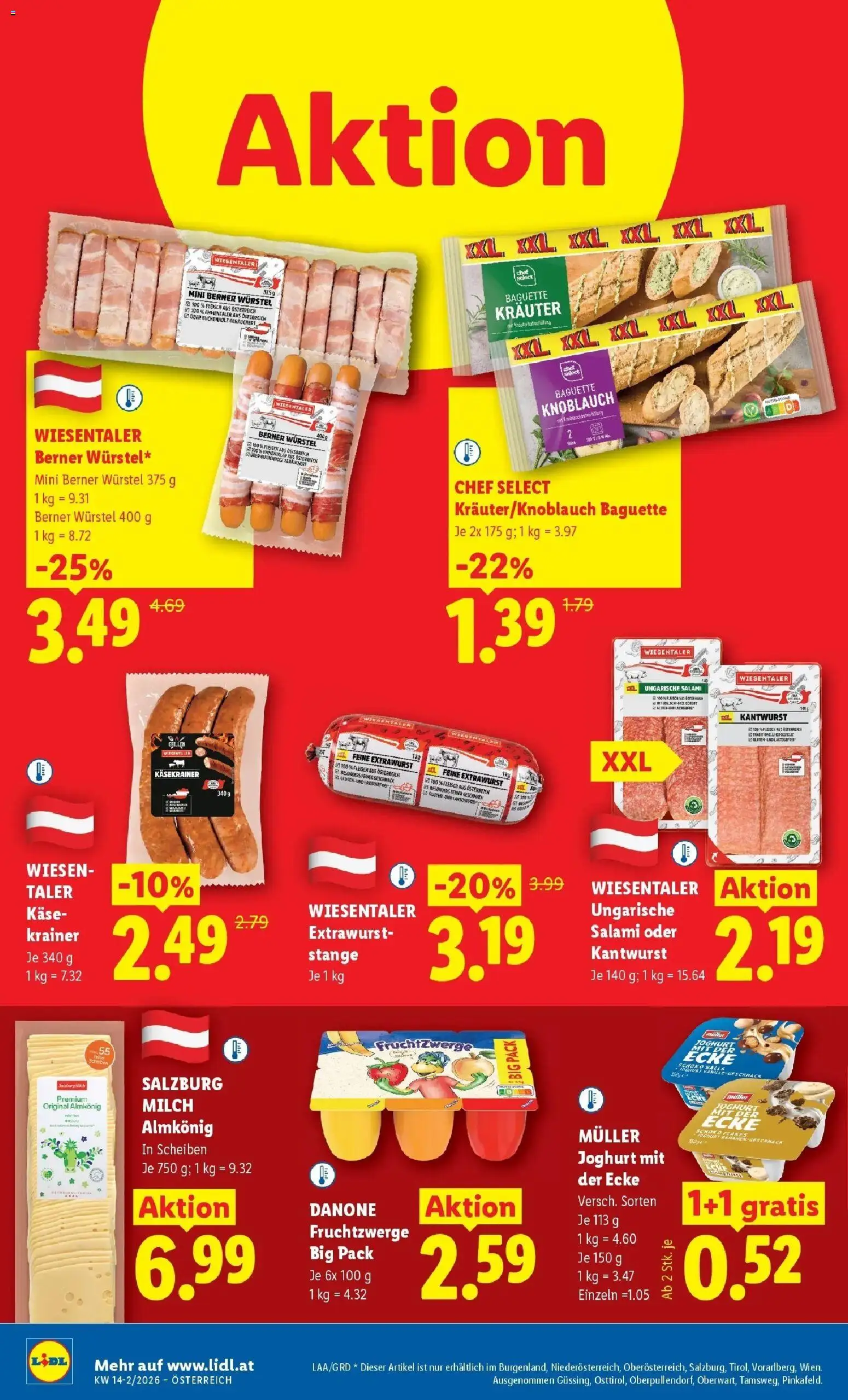 Lidl Flugblatt - Wien, Langenzersdorf, Zwettl gültig ab 02.04.2026 | Seite: 16 | Produkte: Knoblauch, Milch, Käse, Bananen
