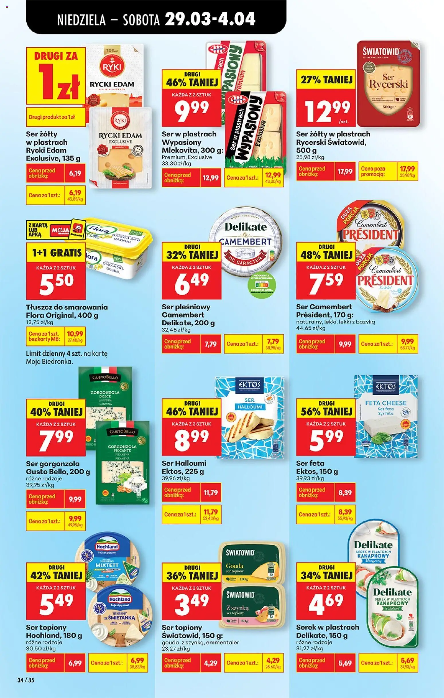 Biedronka gazetka od niedzieli od 29.03.2026 | Strona: 50 | Produkty: Halloumi, Ser pleśniowy, Bazylia, Ser feta