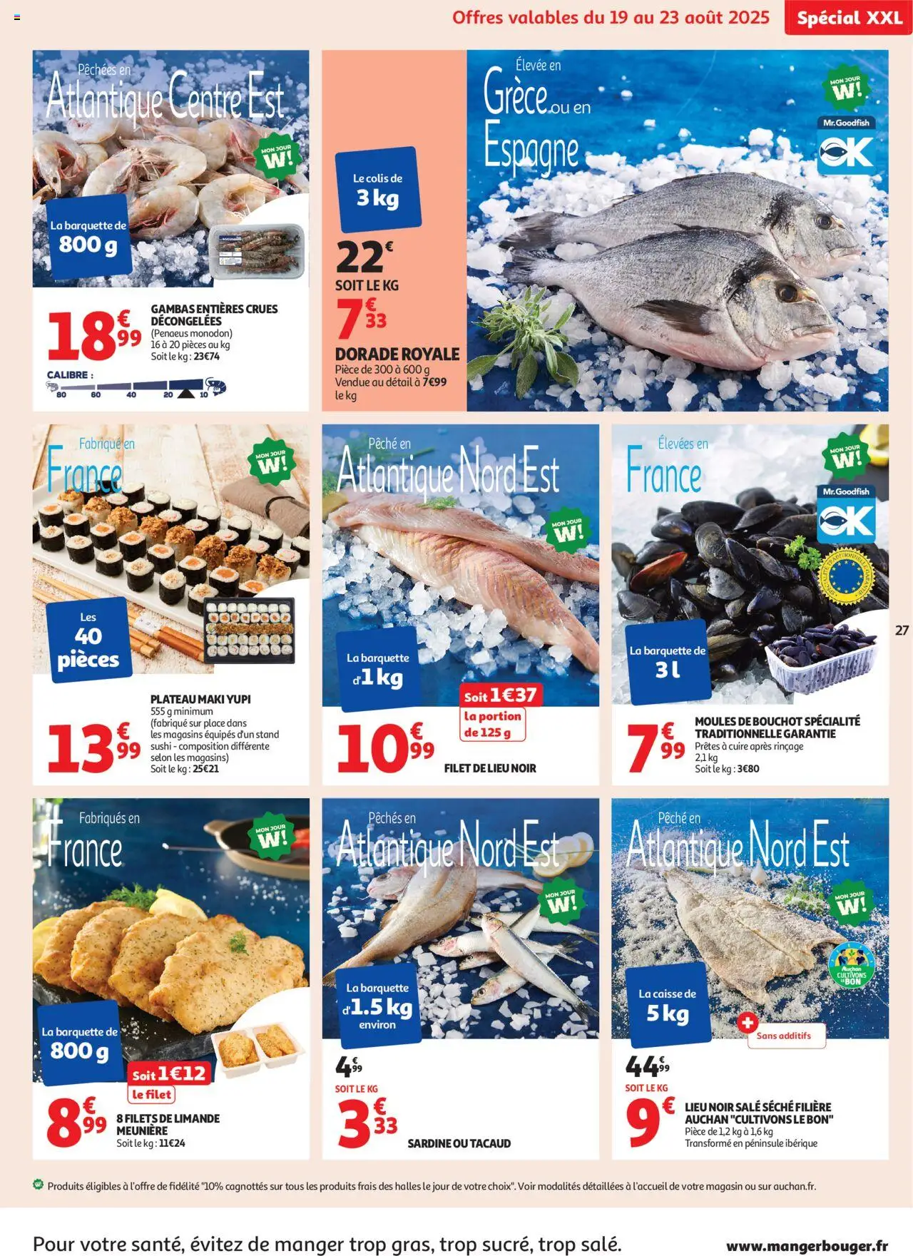  | Page: 27 | Produits: Pêche, Plateau, Dorade royale, Moules de bouchot