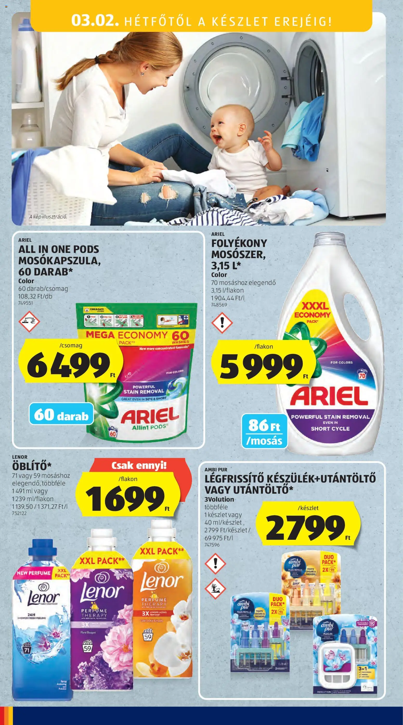 Aldi akciós ujság - amely érvényes a következő dátumtól: 26.02.2026 | Oldal: 48 | Termékek: Ariel, Légfrissítő