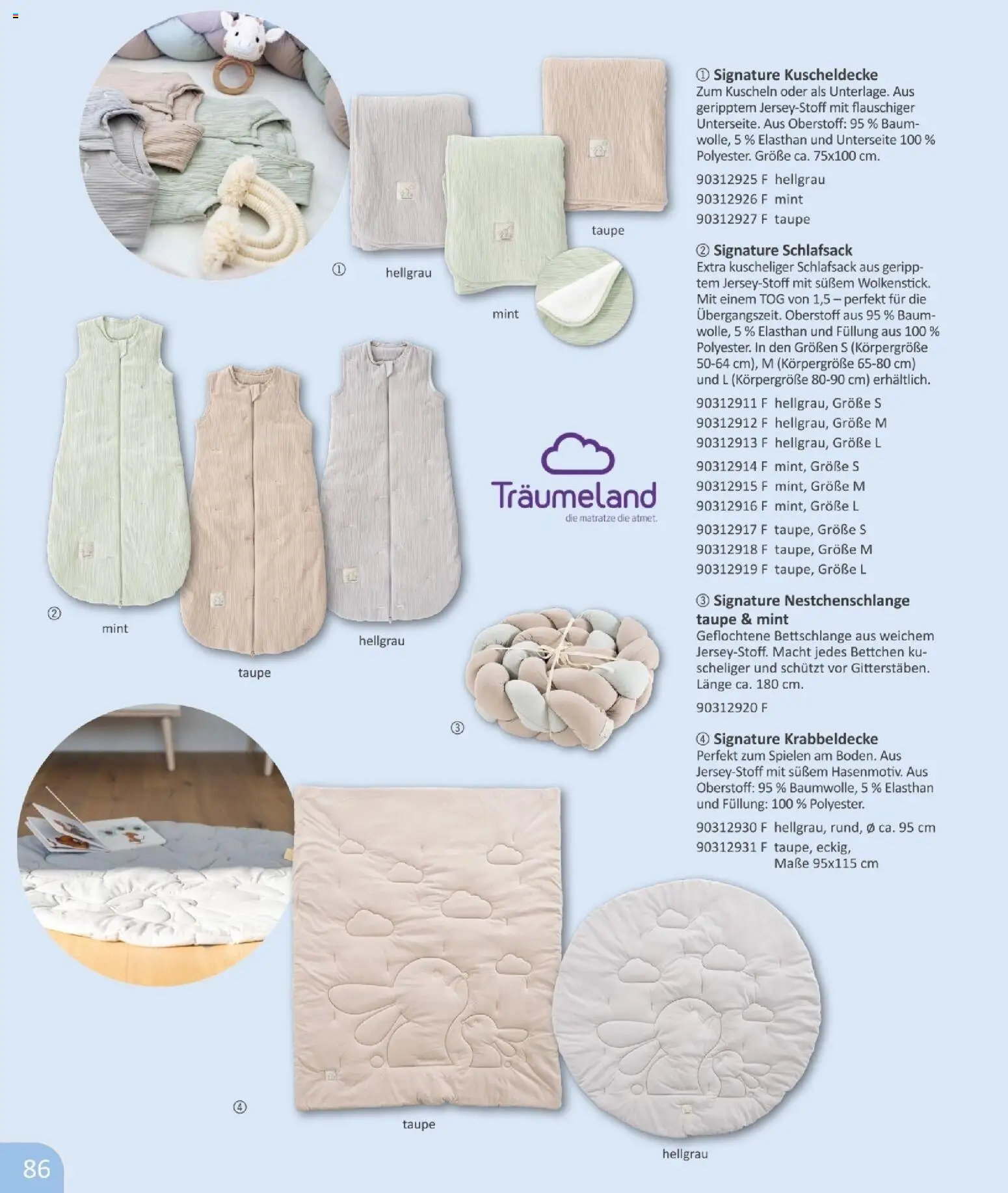Vedes  Babykatalog  – gültig ab 01.01.2026 | Seite: 86 | Produkte: Matratze, Schlafsack