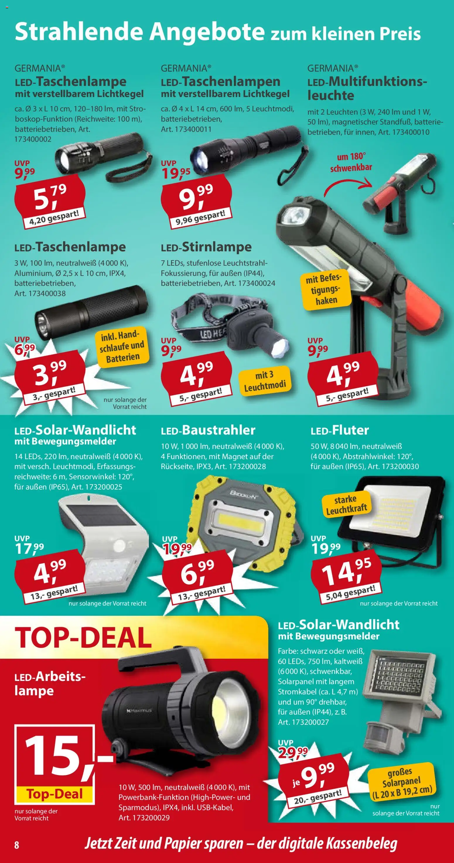 Sonderpreis Baumarkt Prospekt 	 – gültig ab 01.11.2025 | Seite: 8 | Produkte: Batterien, Batterie, Lampe