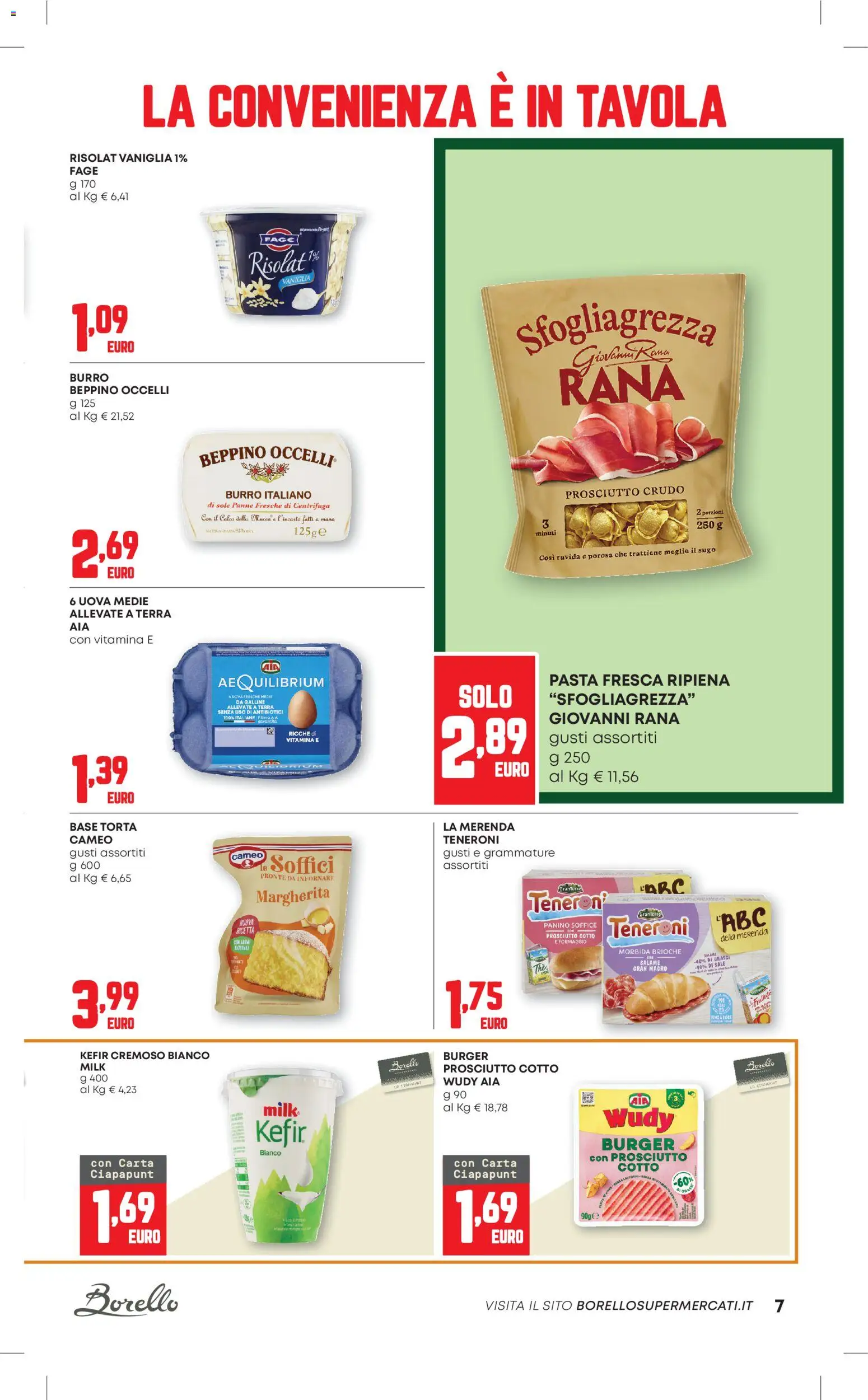 Volantino Borello Supermercati del 20.11.2025 | Pagina: 7 | Prodotti: Salame, Burro, Pasta, Terra