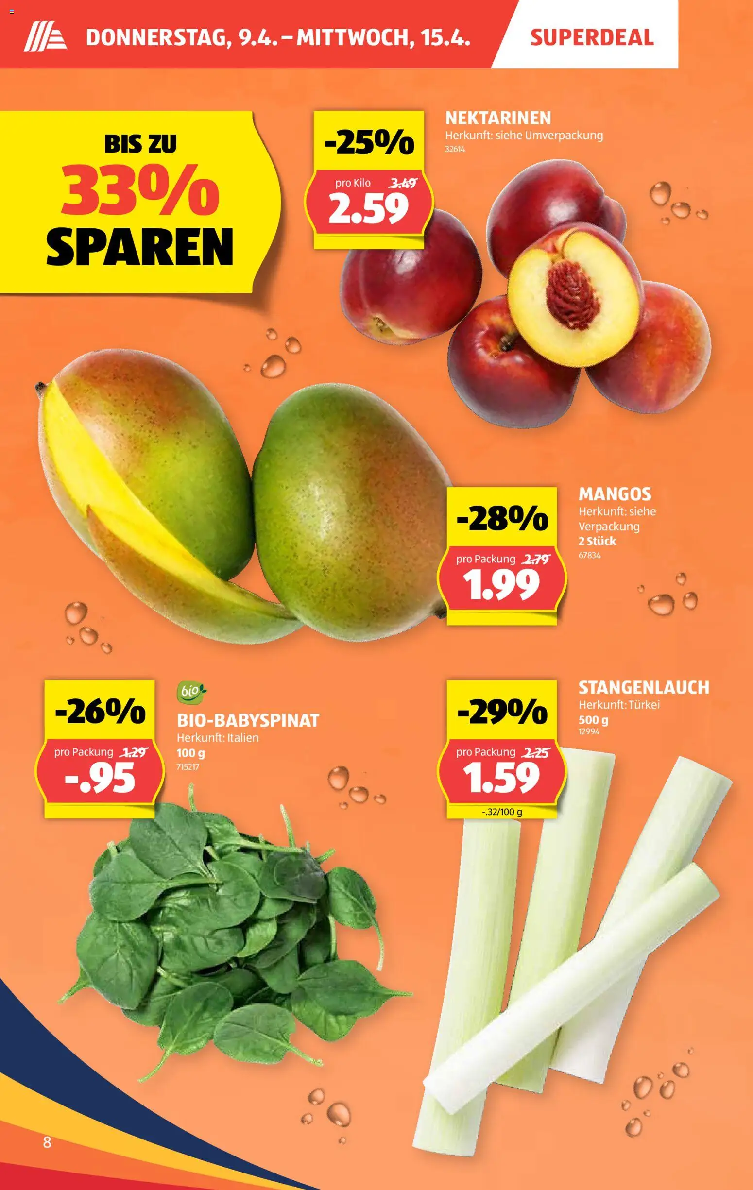Aldi aktionen – gültig ab 09.04.2026 | Seite: 8 | Produkte: Nektarinen