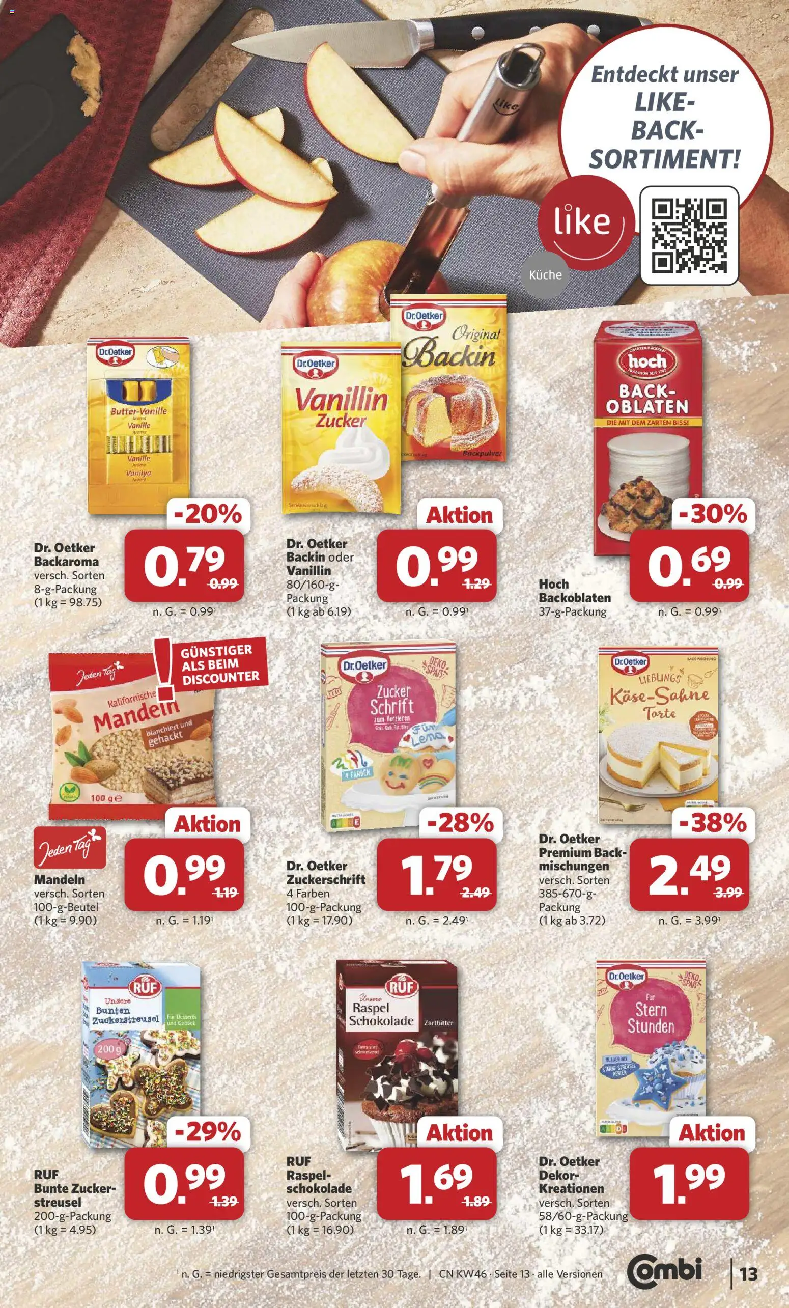 Combi Prospekt 	 – gültig ab 10.11.2025 | Seite: 13 | Produkte: Schokolade, Küche, Mandeln, Zucker