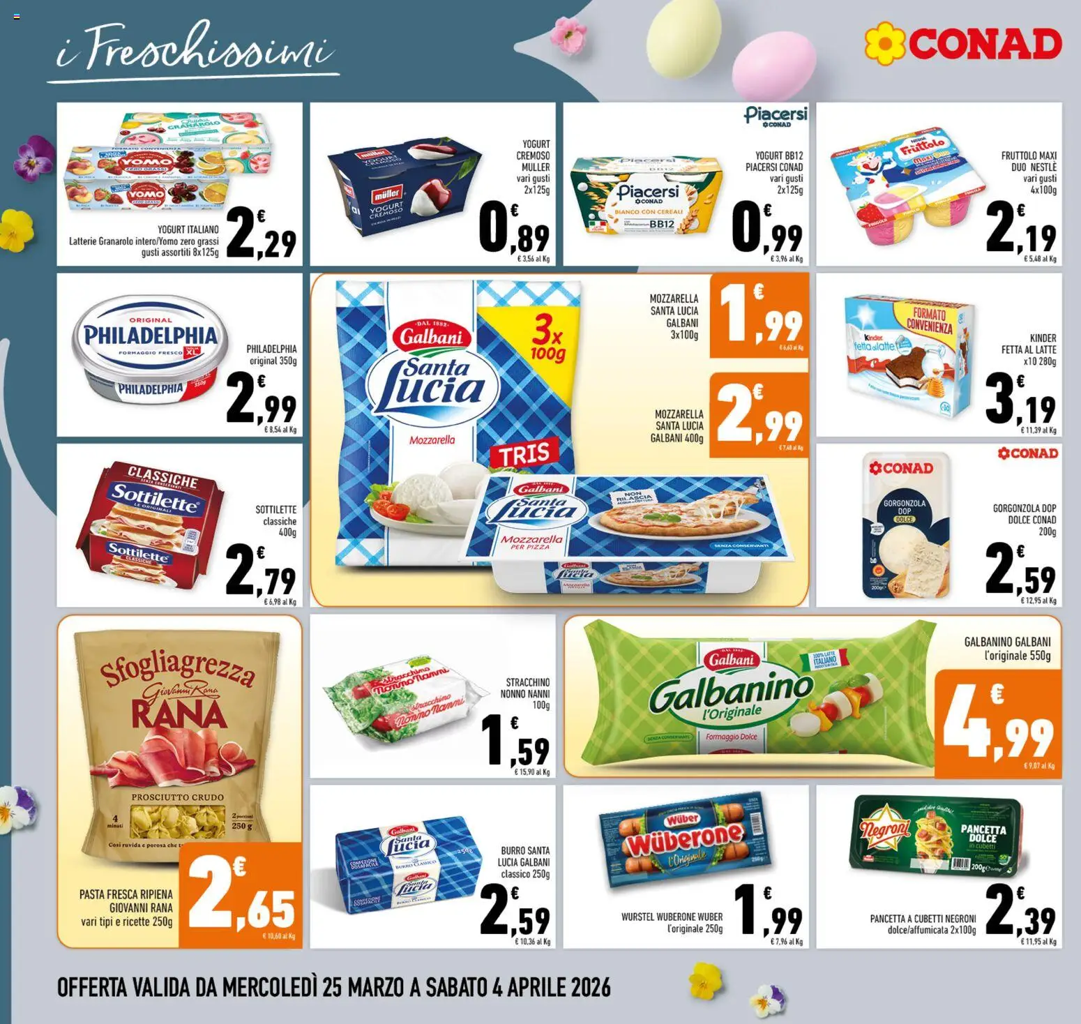 Volantino Conad del 25.03.2026 | Pagina: 14 | Prodotti: Cereali, Pancetta, Burro, Stracchino