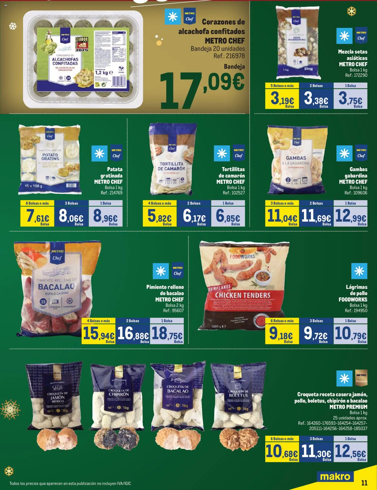 Makro - Precios Sur │ válido desde el 24.11.2025 | Página: 11 | Productos: Jamón, Κάδος απορρυμάτων, Bolsa, Bandeja