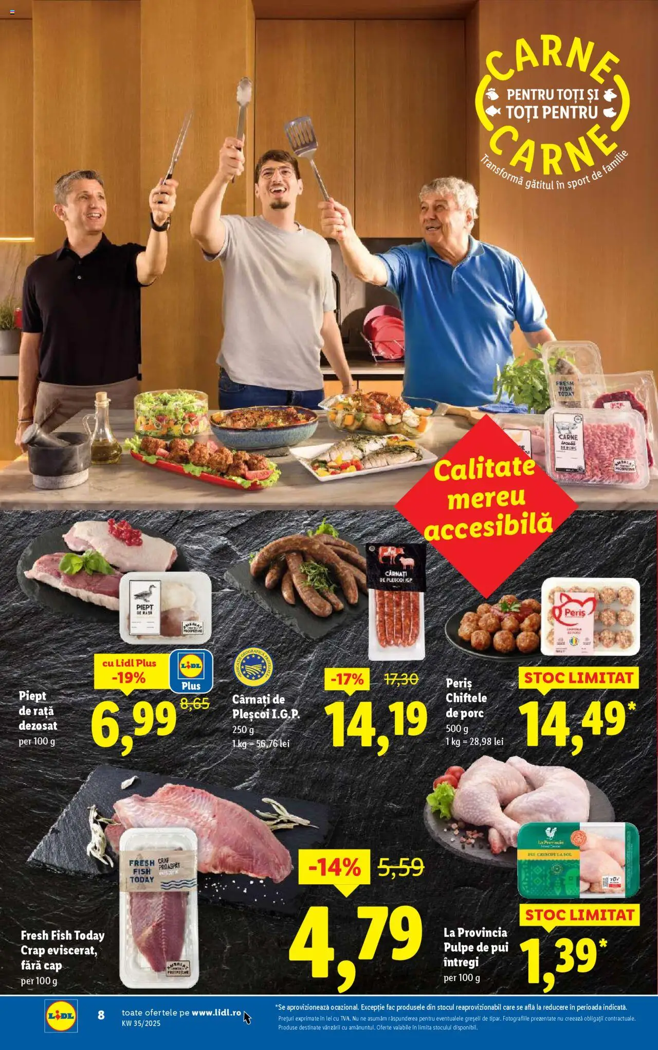 Catalog Lidl – valabil de la 25.08.2025 | Pagină: 8 | Produse: Hacıyatmaz Kedi Oyuncağı, Rață, Chiftele, Cârnați