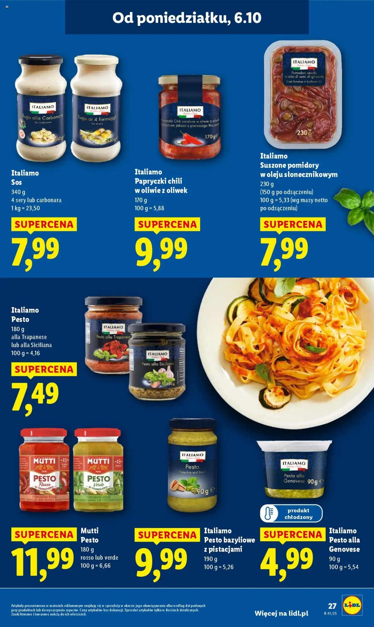 Lidl Gazetka od 06.10.2025 | Strona: 27 | Produkty: Chili, Sery, Pomidory, Sos