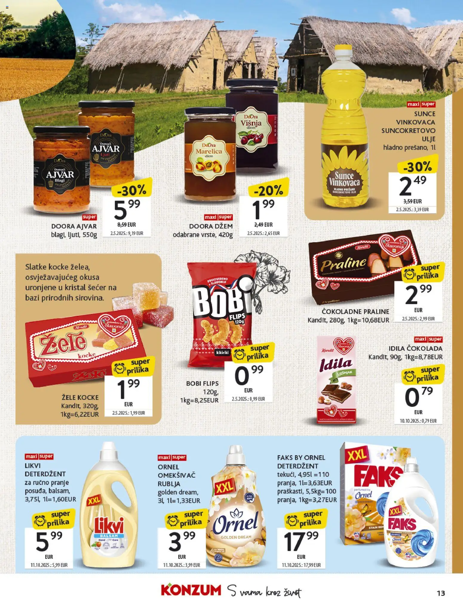 Konzum katalog | vrijedi od 27.10.2025 | Stranica: 13 | Proizvodi: Ulje, Ajvar, Deterdžent, Kikiriki