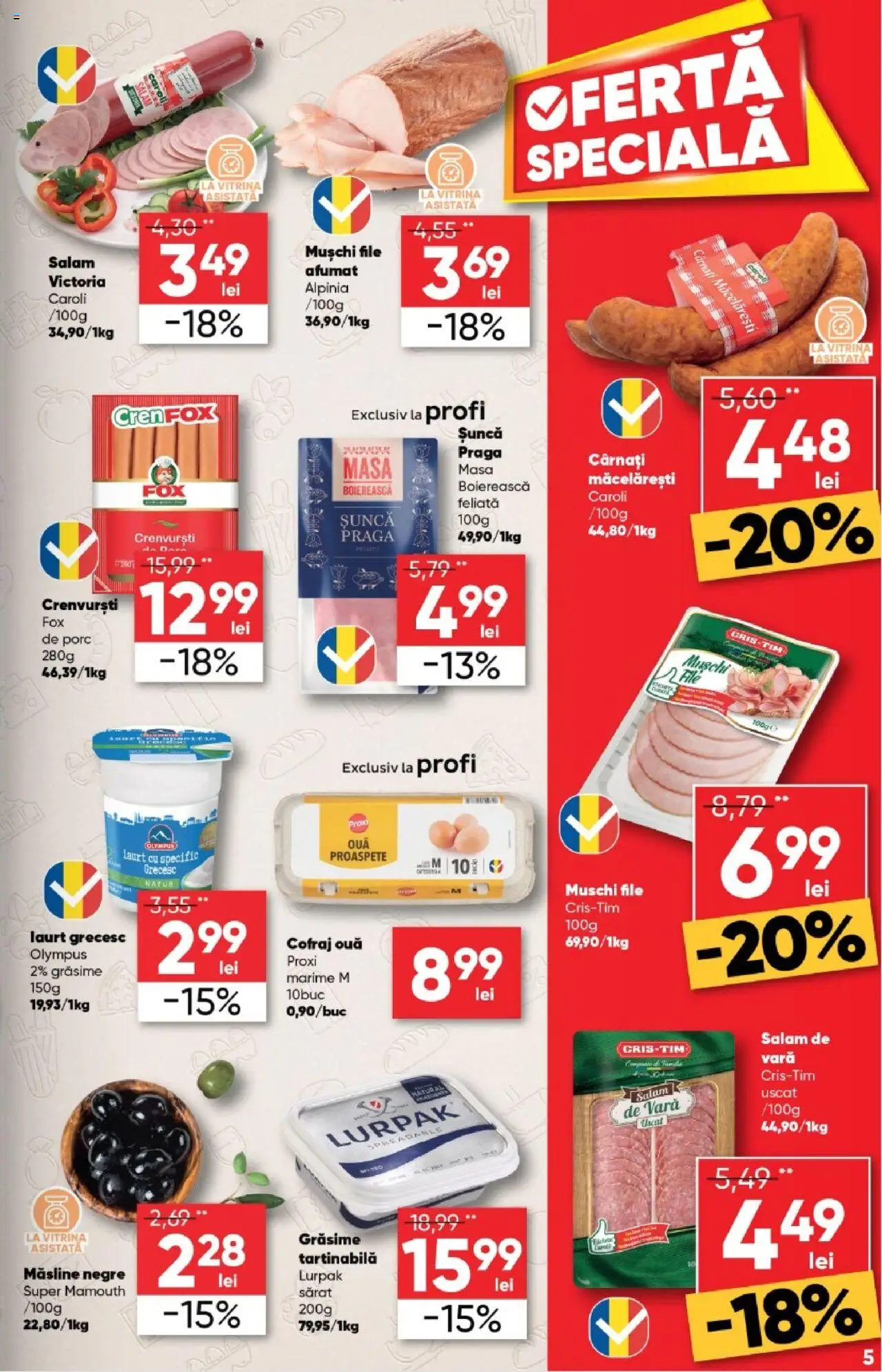 Catalog Profi Super – valabil de la 06.08.2025 | Pagină: 5 | Produse: Kalem ucu, Ouă, Salam, Cârnați