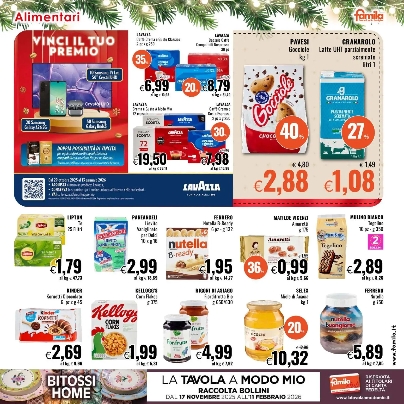 Volantino Famila del 11.12.2025 | Pagina: 23 | Prodotti: Caffè, Cioccolato, Latte, TV